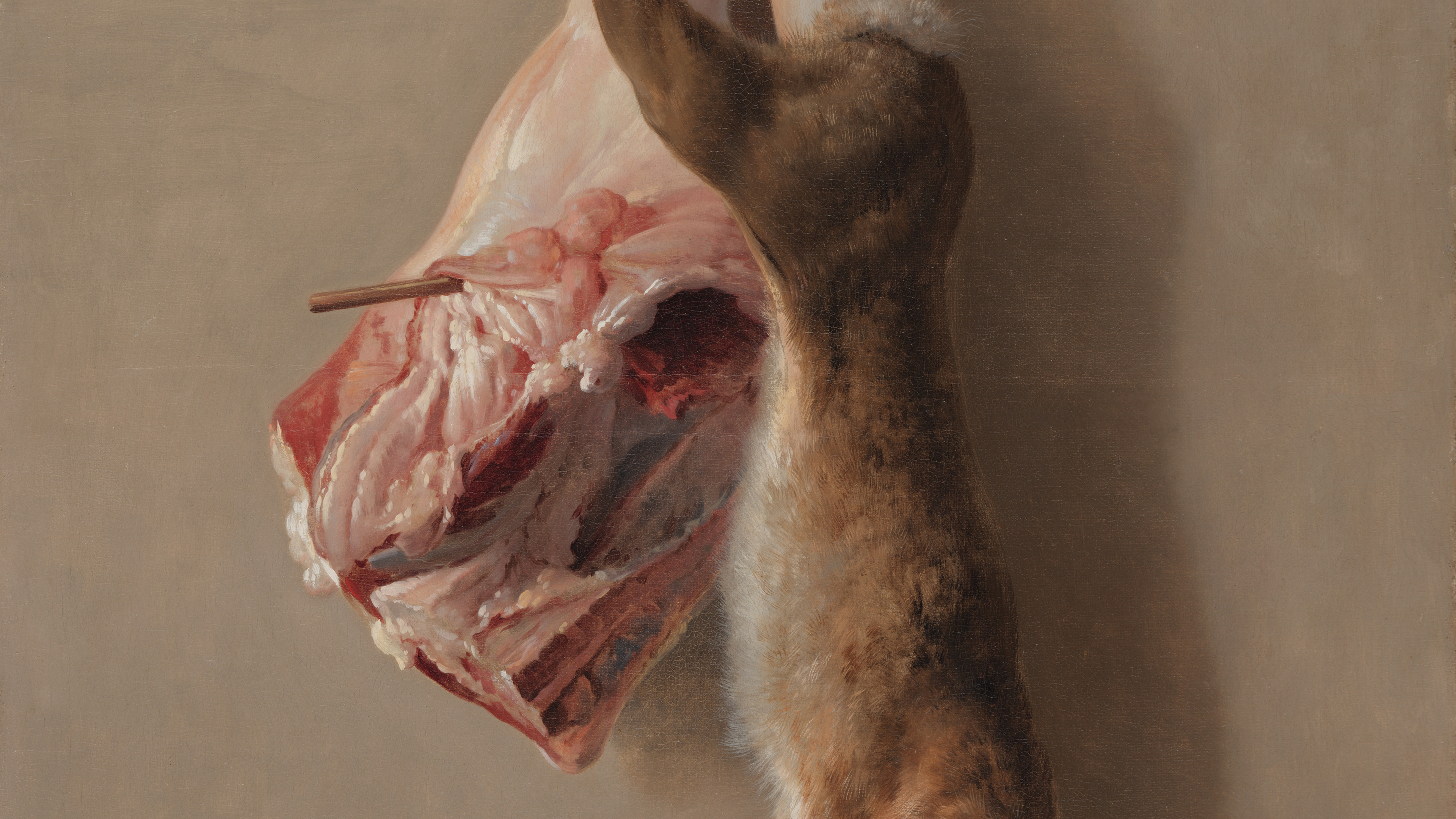A Hare and a Leg of Lamb, cropped to 16:9, desktop background