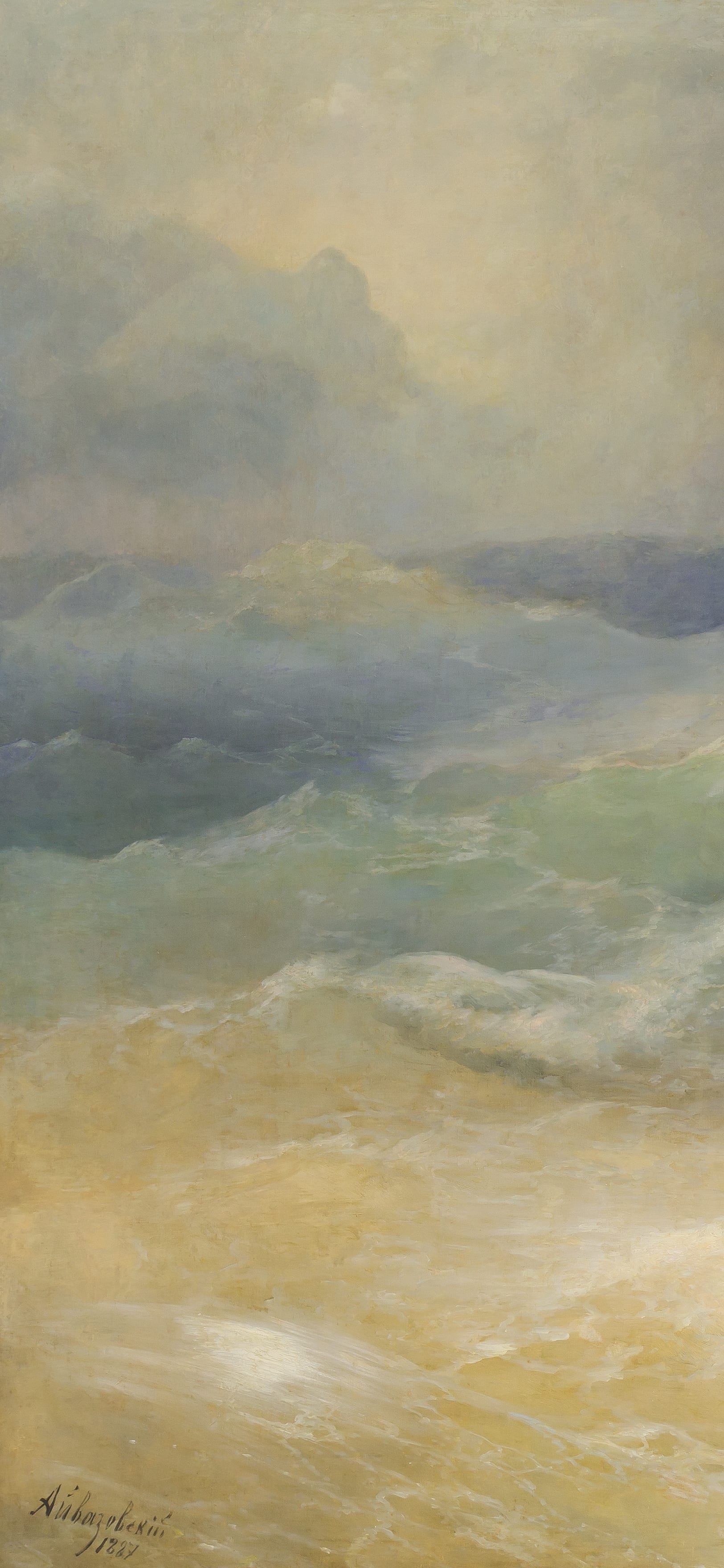 Storm on the Sea of Azov, cropped to 9:19.5, tall phone background