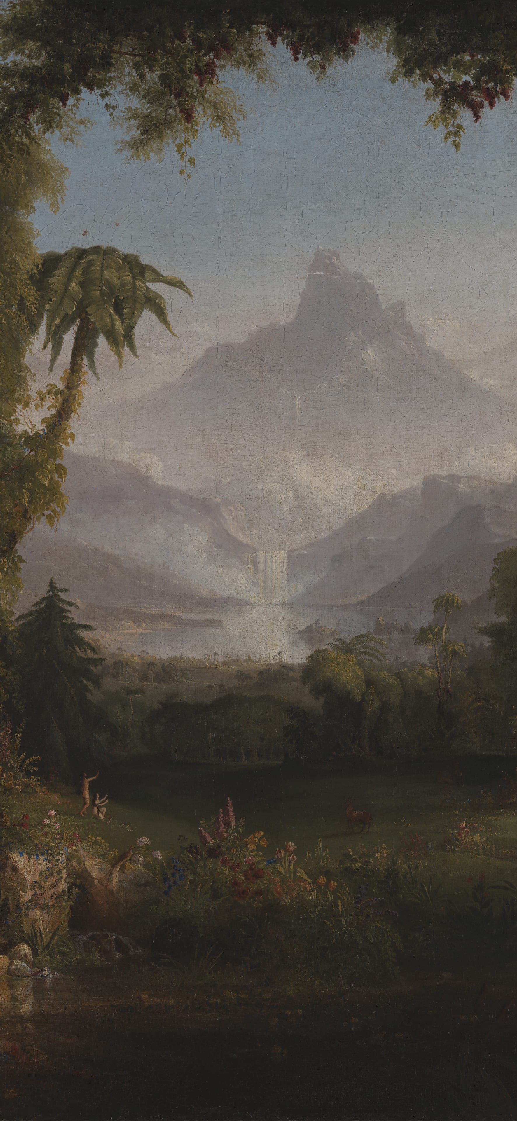 The Garden of Eden, cropped to 9:19.5, tall phone background