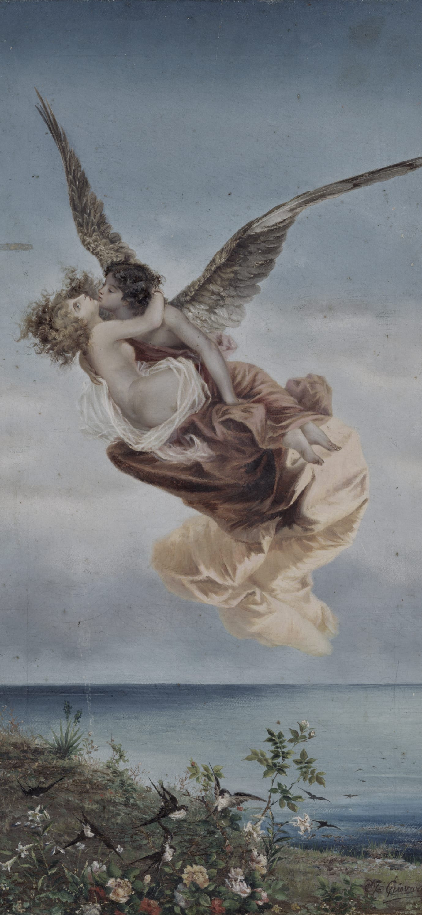 Eros and Psyche, cropped to 9:19.5, tall phone background
