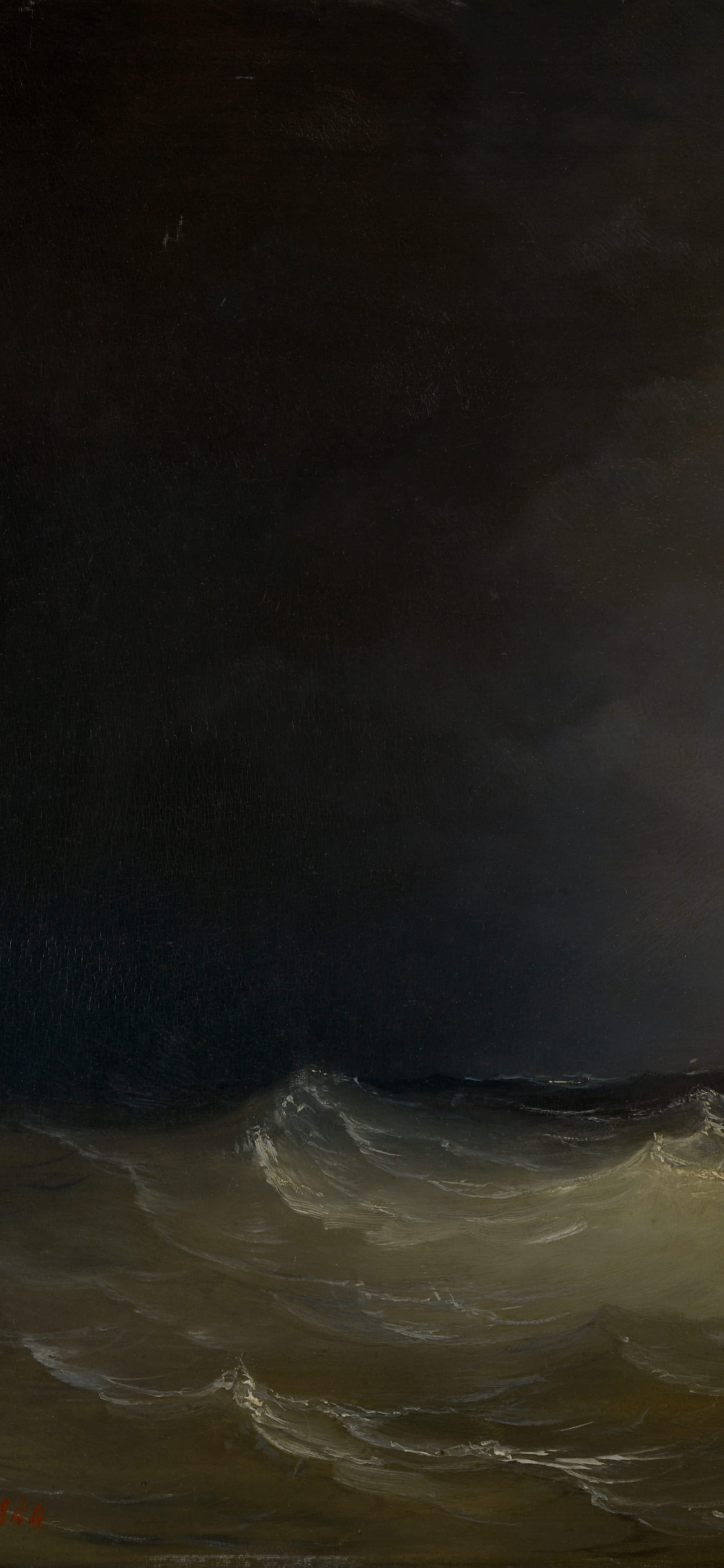 Sea in Stormy Weather, cropped to 9:19.5, tall phone background