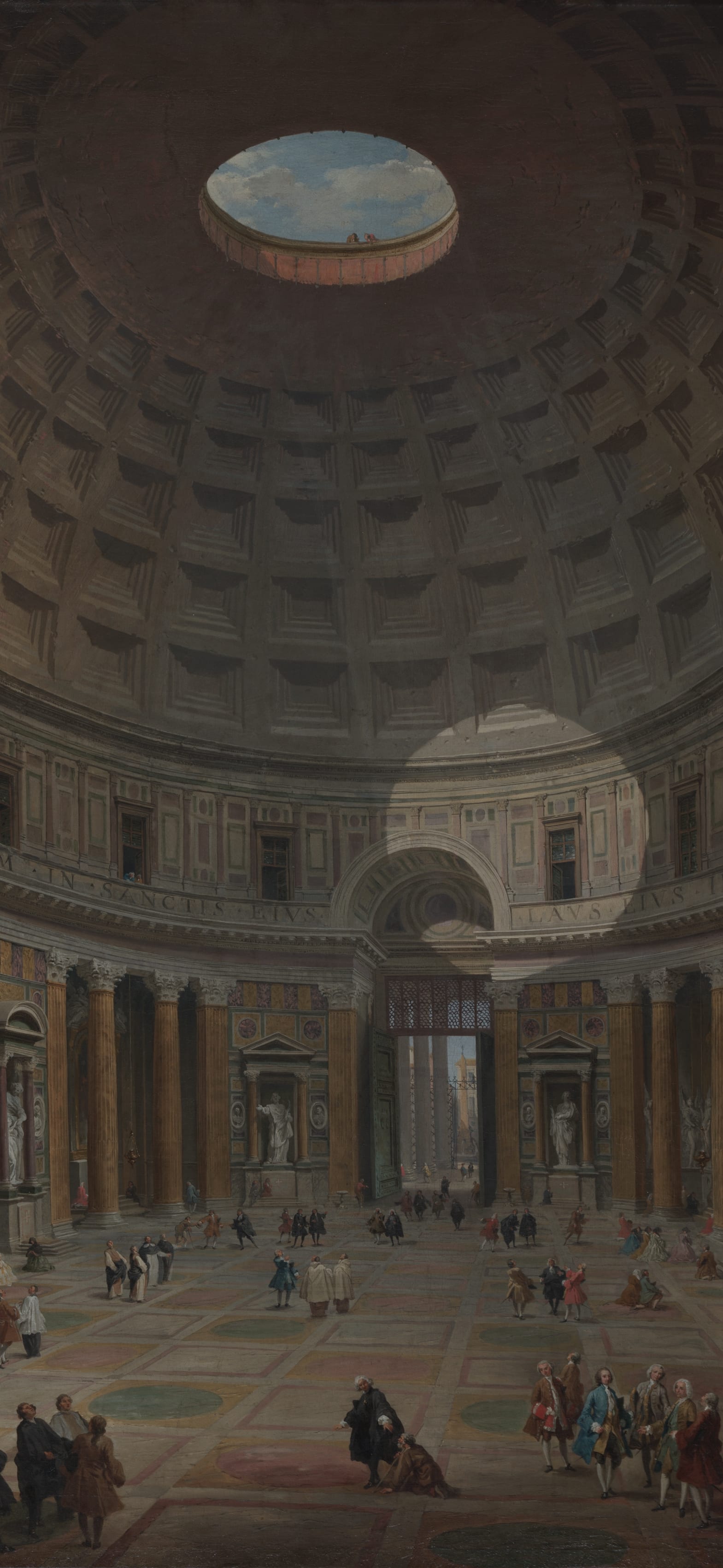 Interior of the Pantheon, Rome, cropped to 9:19.5, tall phone background