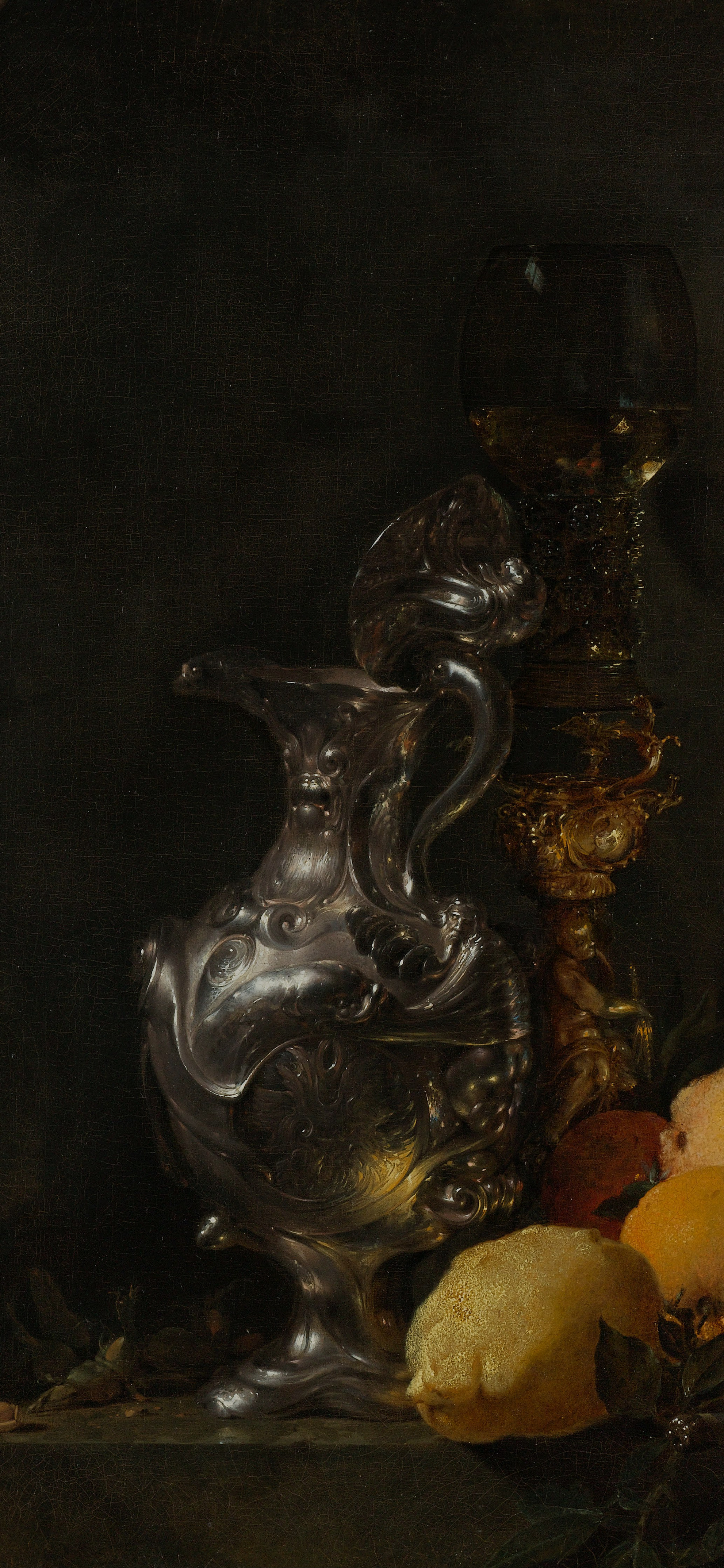 Still Life with a Silver Jug, cropped to 9:19.5, tall phone background