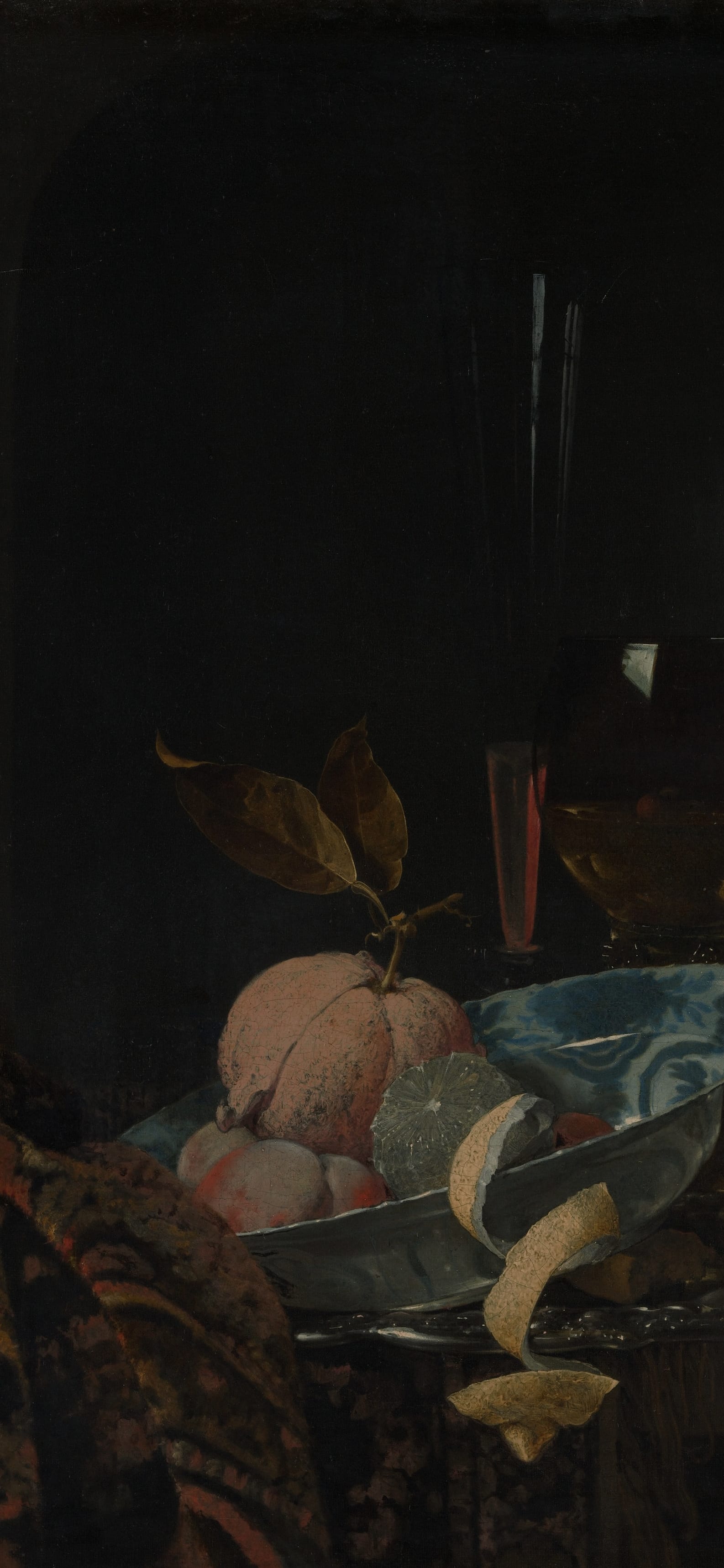 Still Life with Fruit and a Wanli Bowl, cropped to 9:19.5, tall phone background