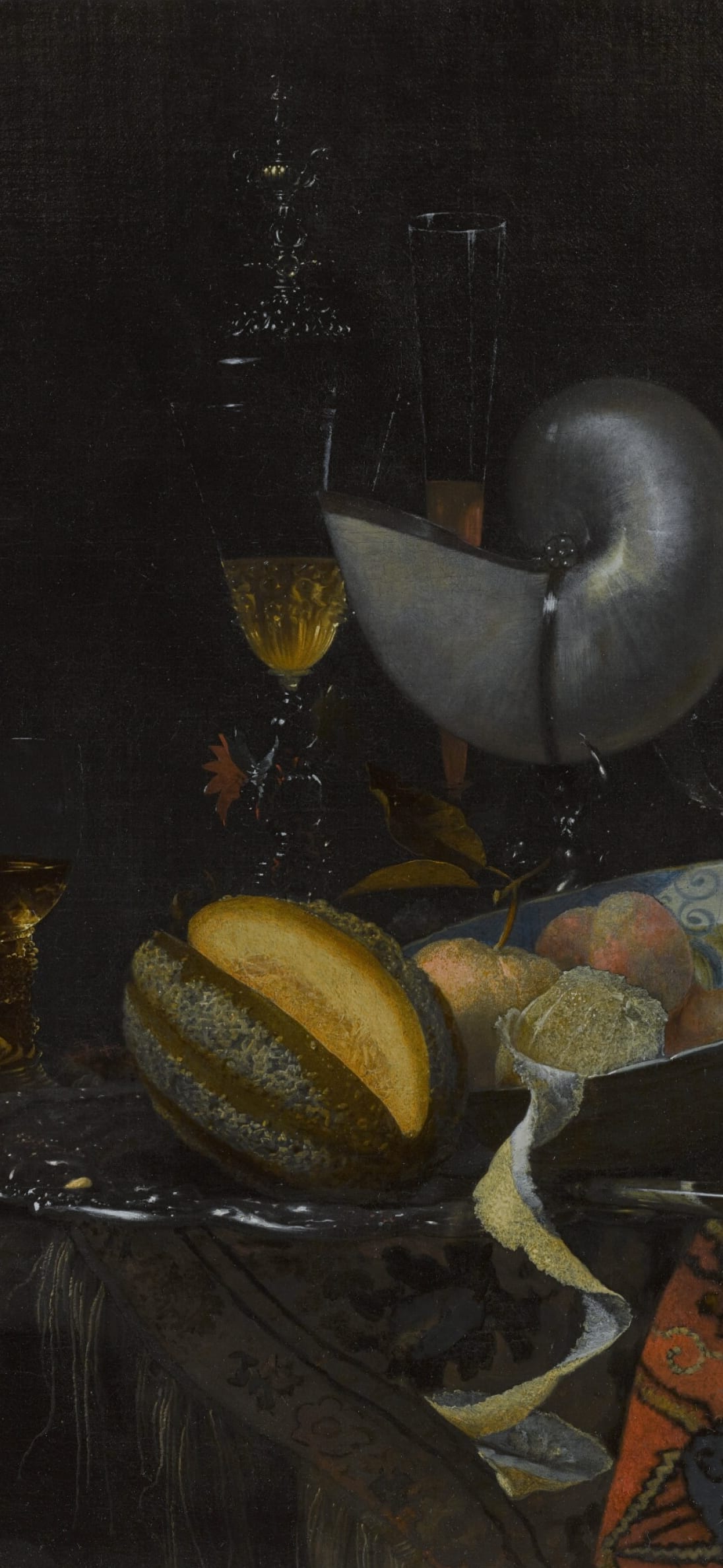 Still Life with a Nautilus Cup, cropped to 9:19.5, tall phone background