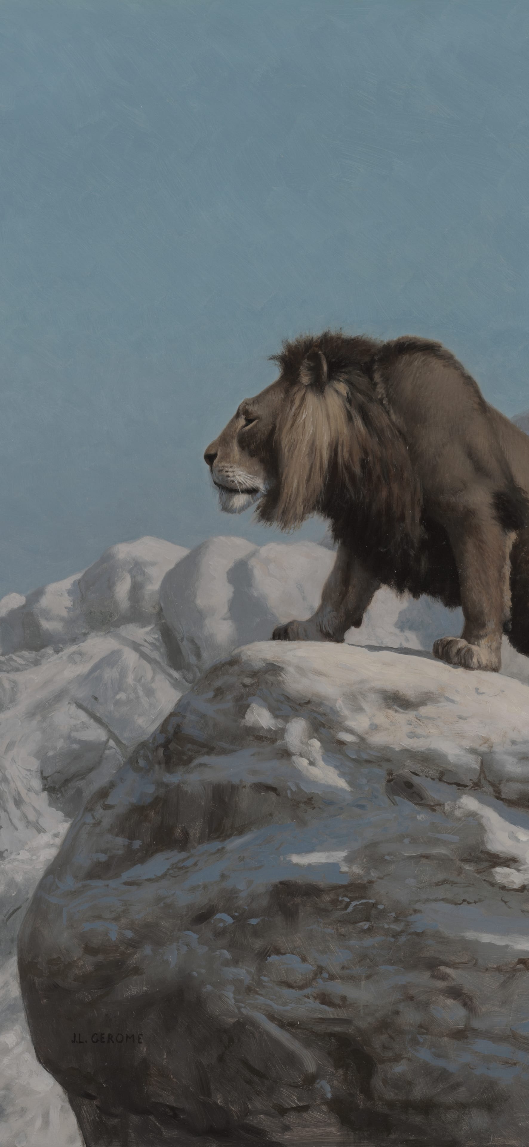 Lion on the Watch, cropped to 9:19.5, tall phone background