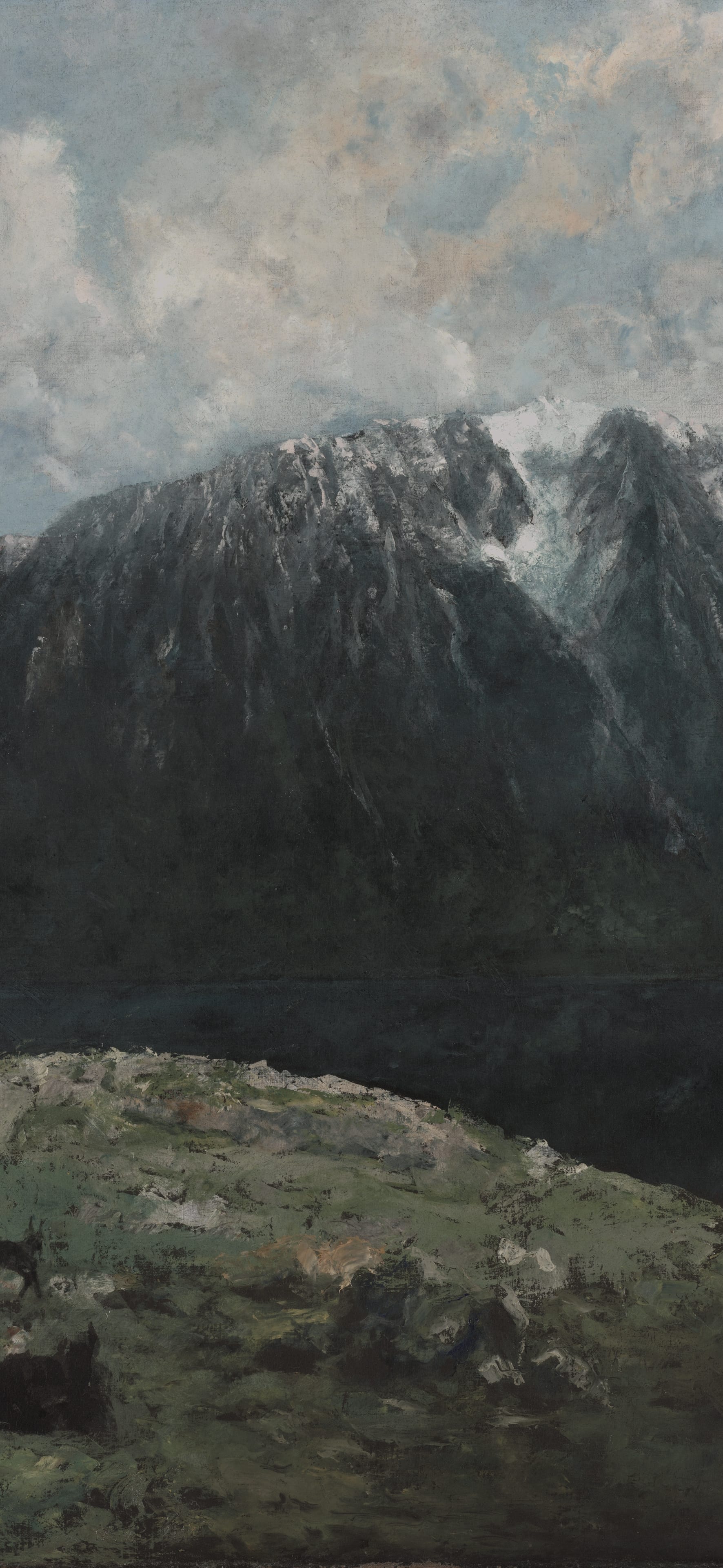 Panoramic View of the Alps, Les Dents du Midi, cropped to 9:19.5, tall phone background
