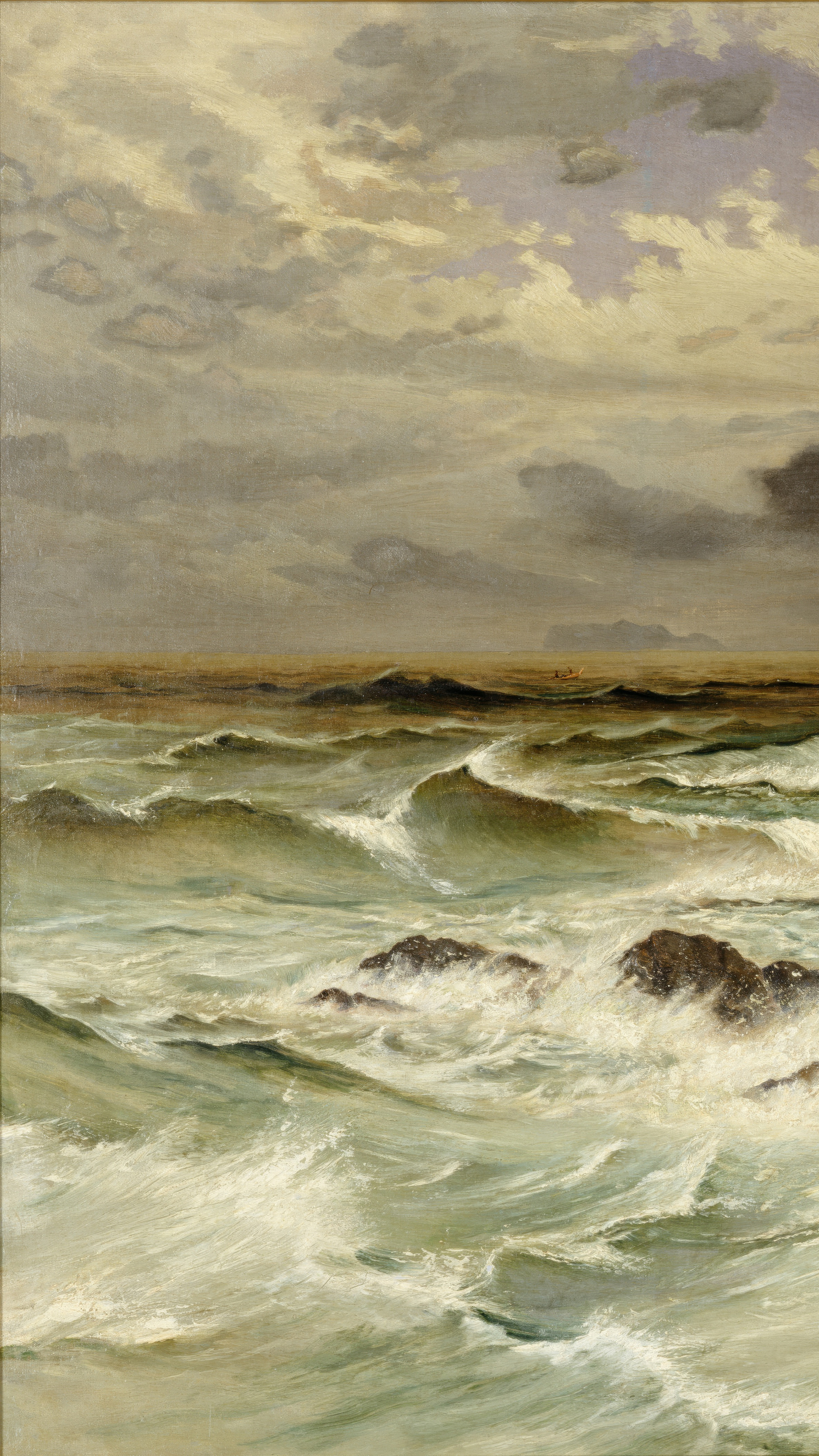 Japan painting phone wallpaper: Seashore, Meiji period, 19th century