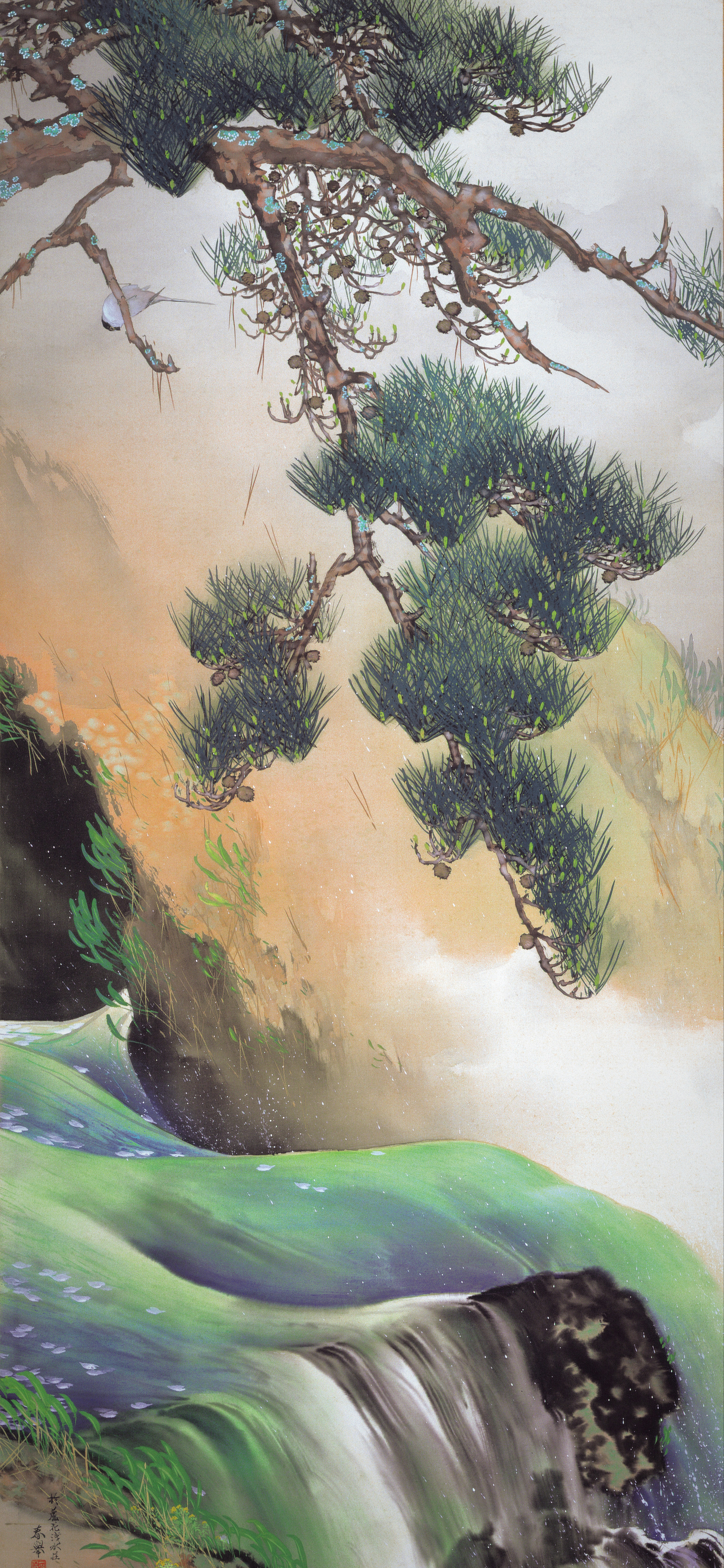Spring of Mountain, cropped to 9:19.5, tall phone background