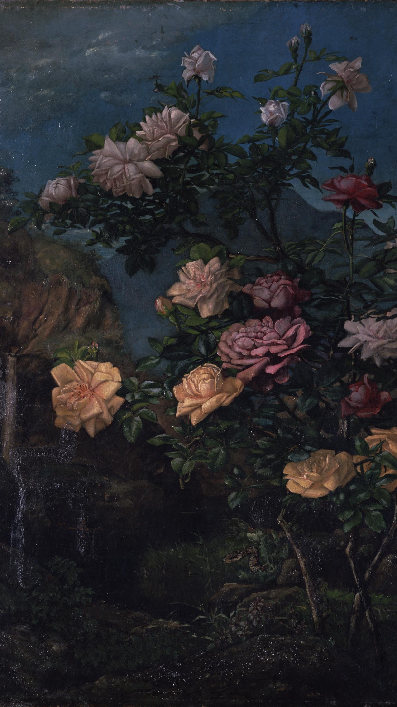 Japan painting phone wallpaper: The Garden of Eden by Yamamoto Hosui, Meiji era, 19th century