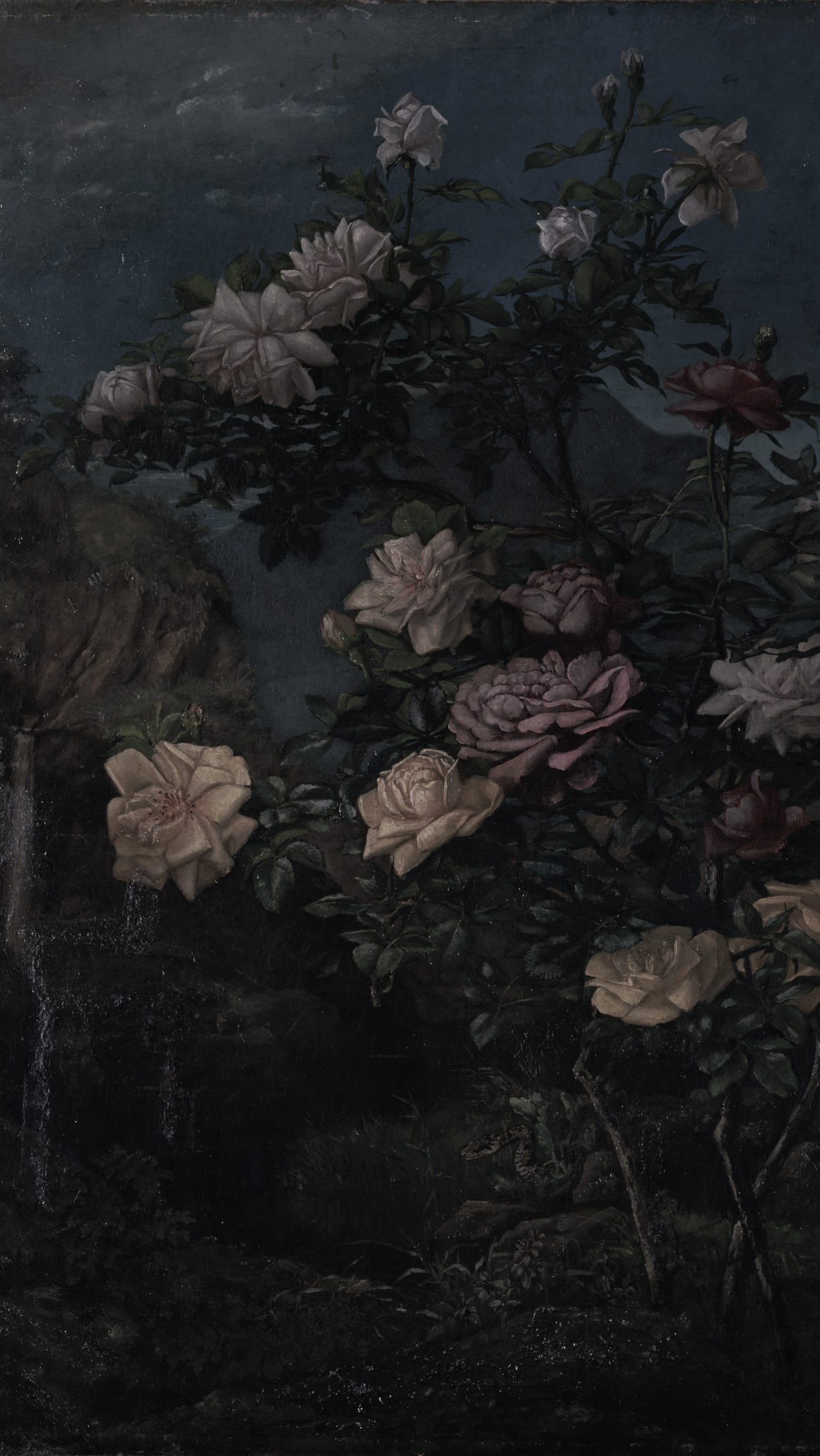 Japan painting phone wallpaper: The Garden of Eden by Yamamoto Hosui, Meiji era, 19th century