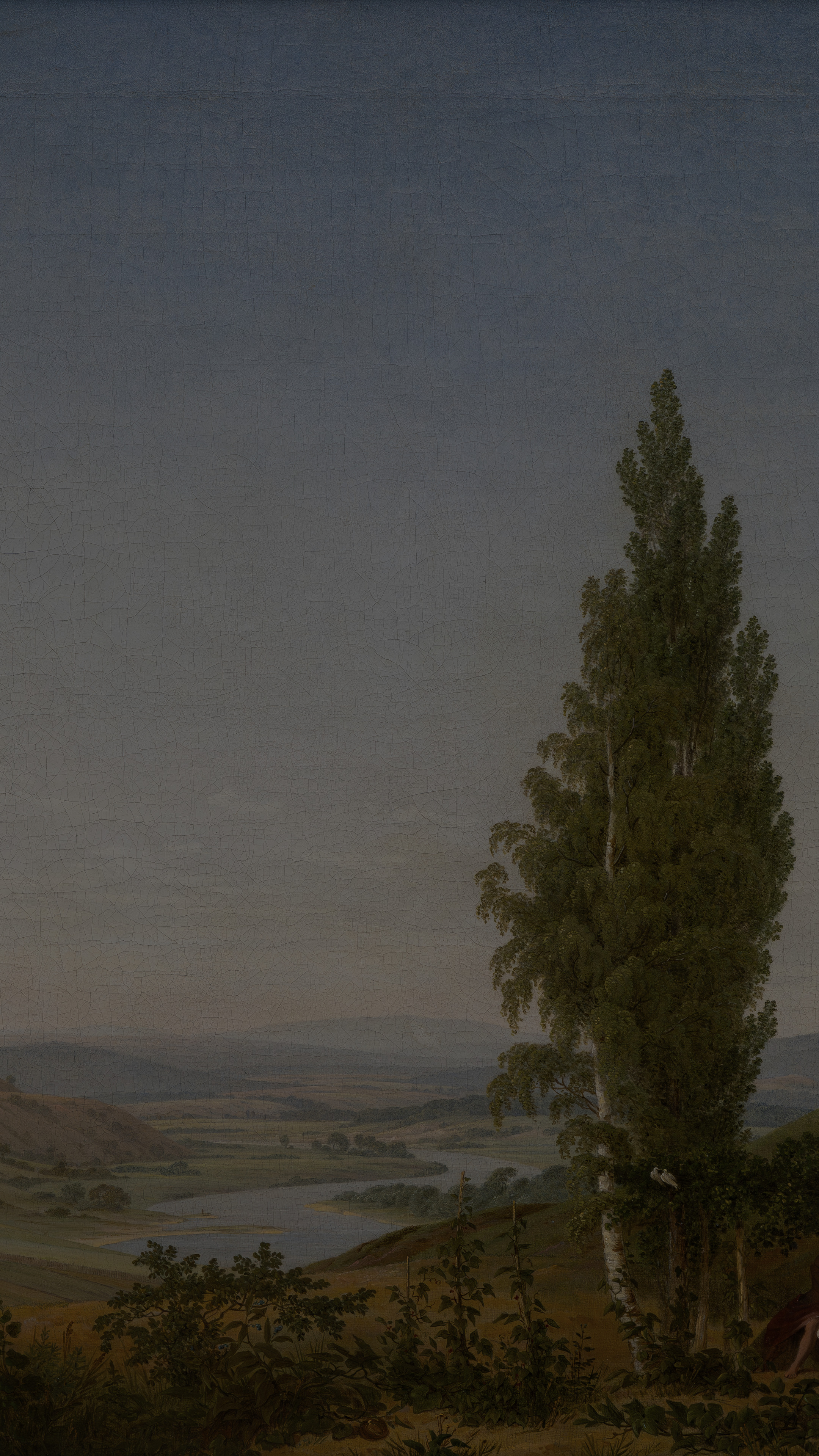 The Summer (Landscape with couple), cropped to 9:16, vertical phone background