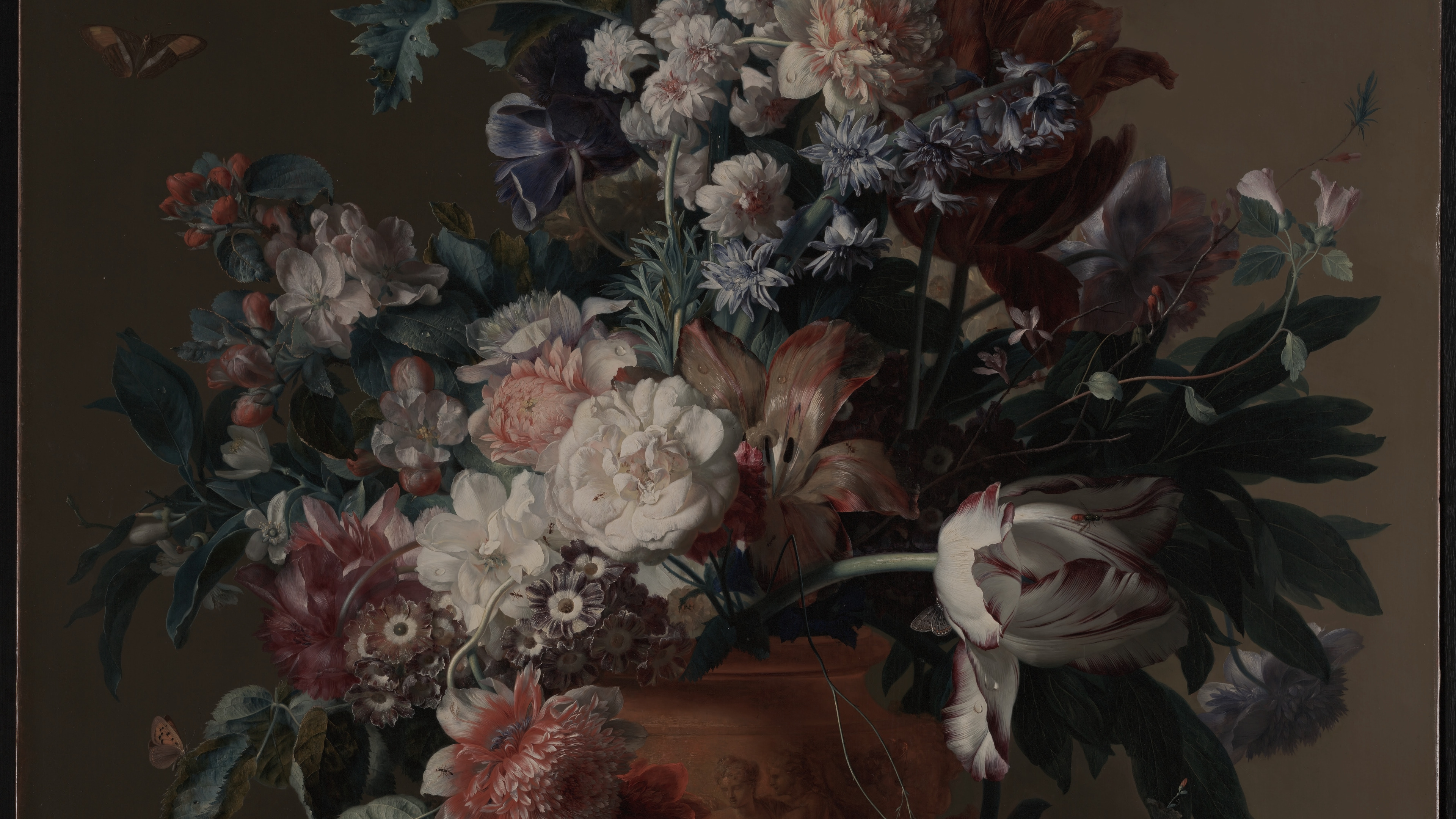Vase of Flowers, cropped to 16:9, desktop background