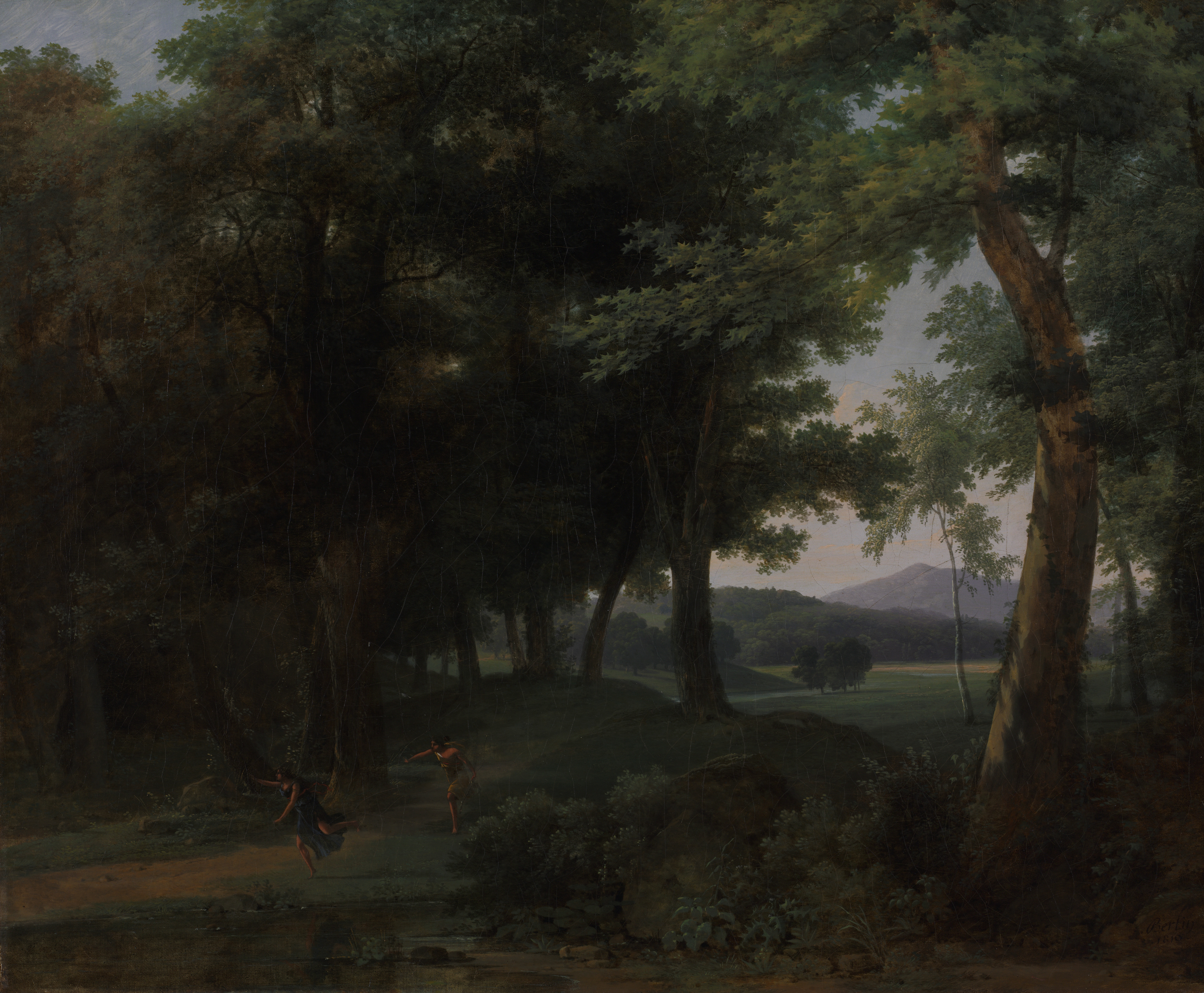 A Forest with Apollo and Daphne, the whole painting, desktop background