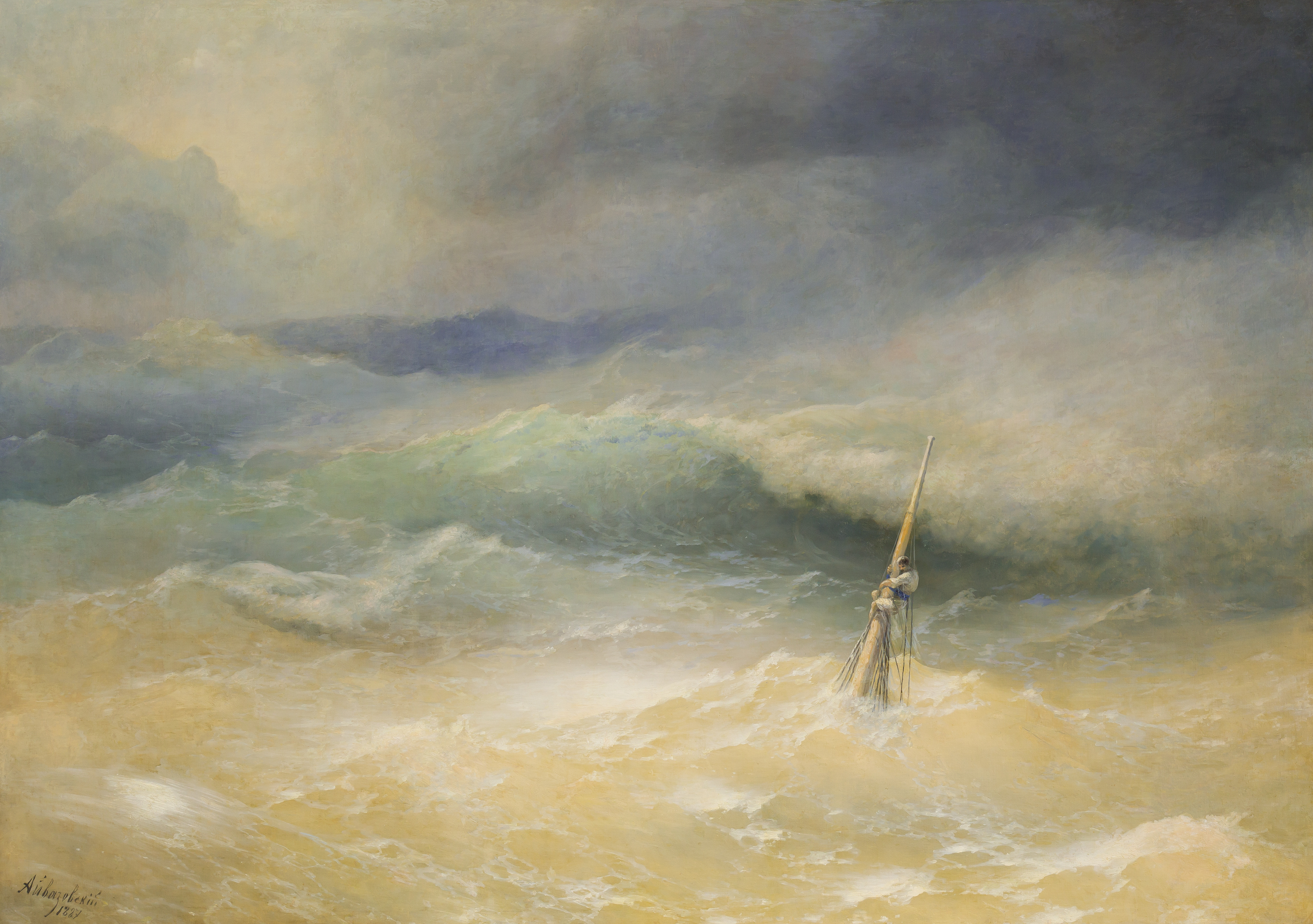 Storm on the Sea of Azov, the whole painting, desktop background