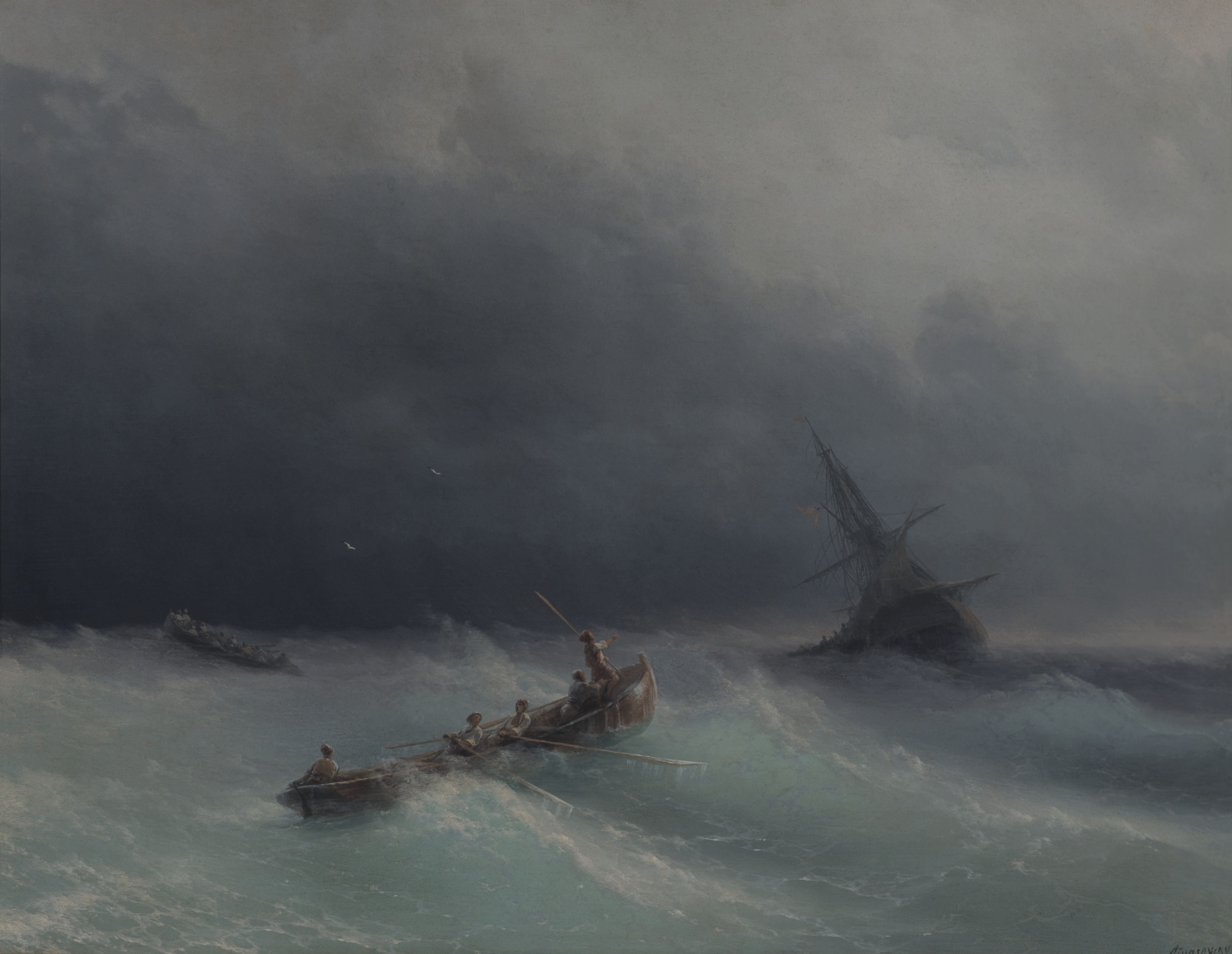 Storm at Sea, the whole painting, desktop background