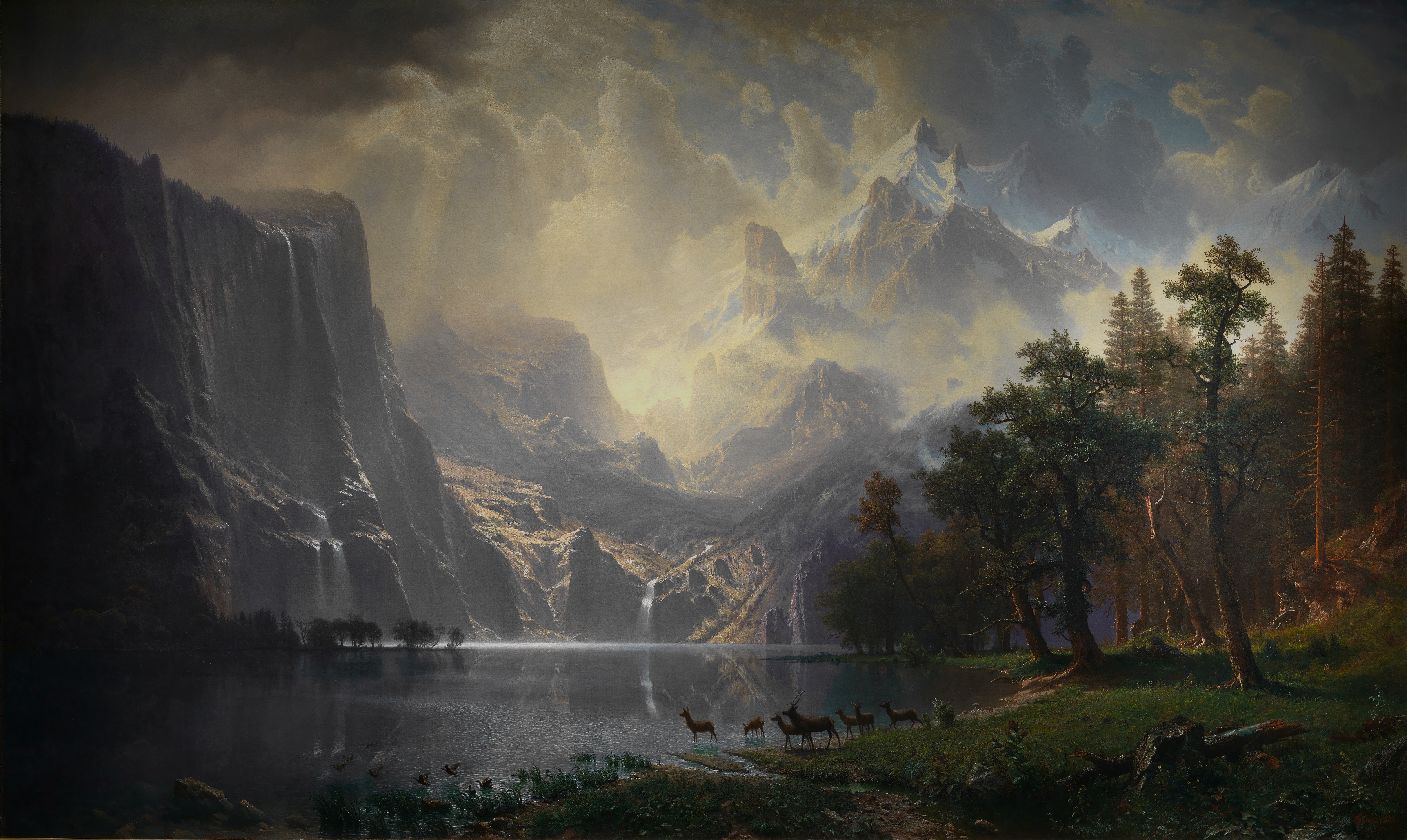 Among the Sierra Nevada, California, the whole painting, desktop background
