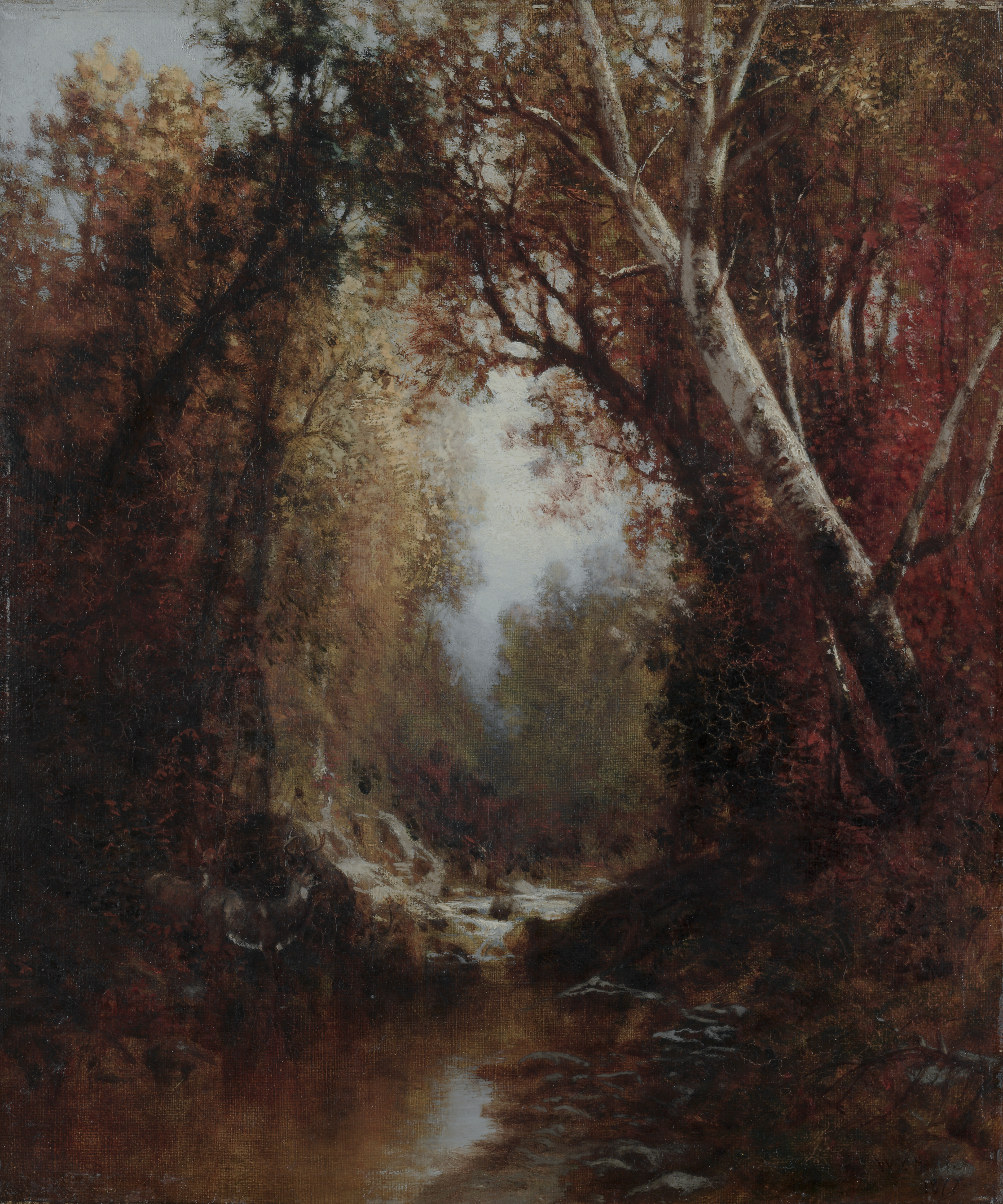 Autumn Scene in the Adirondacks, the whole painting