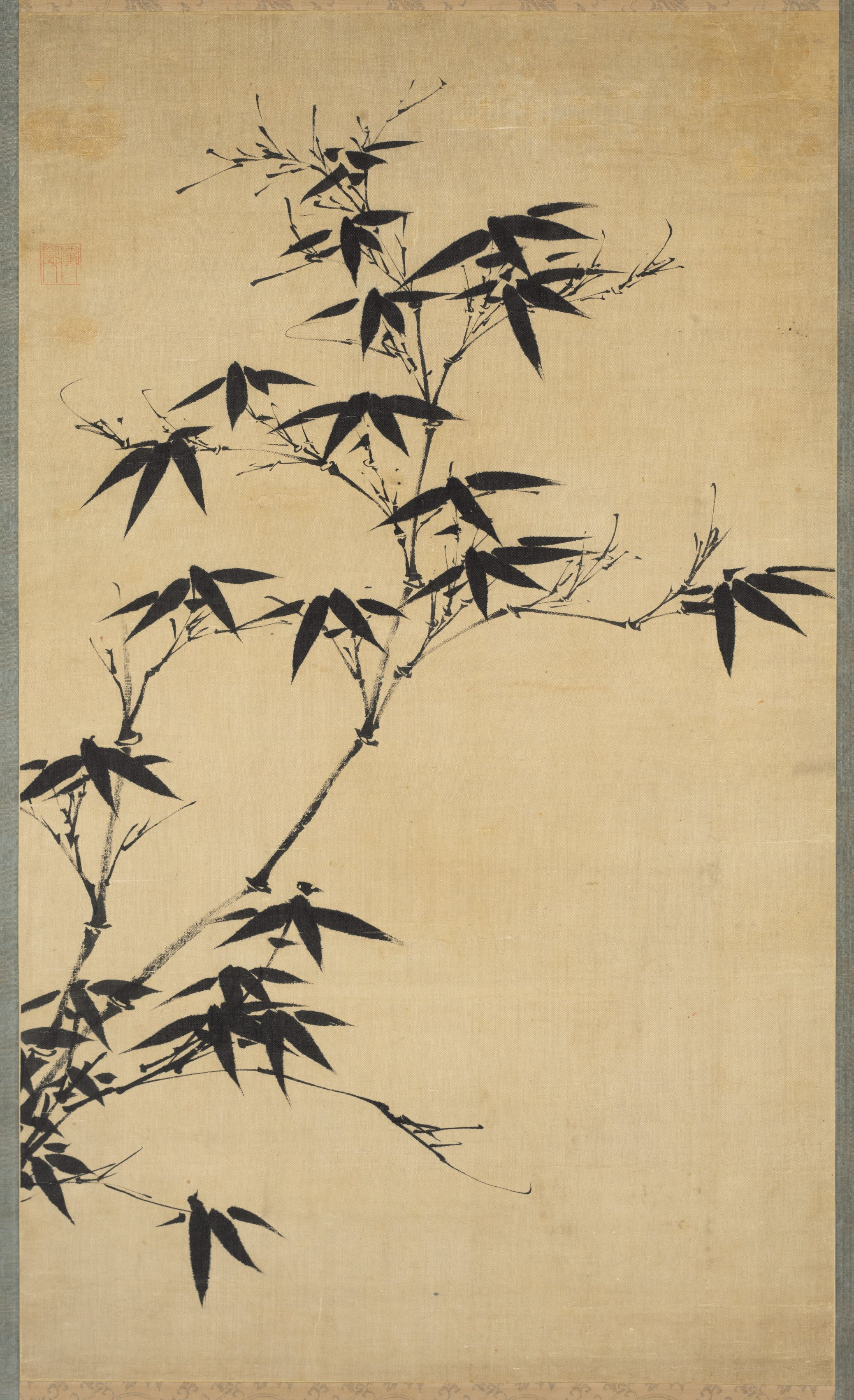 Bright forest landscape phone wallpaper from a painting: Bamboo, Korea, 1900s — Cleveland Museum of Art