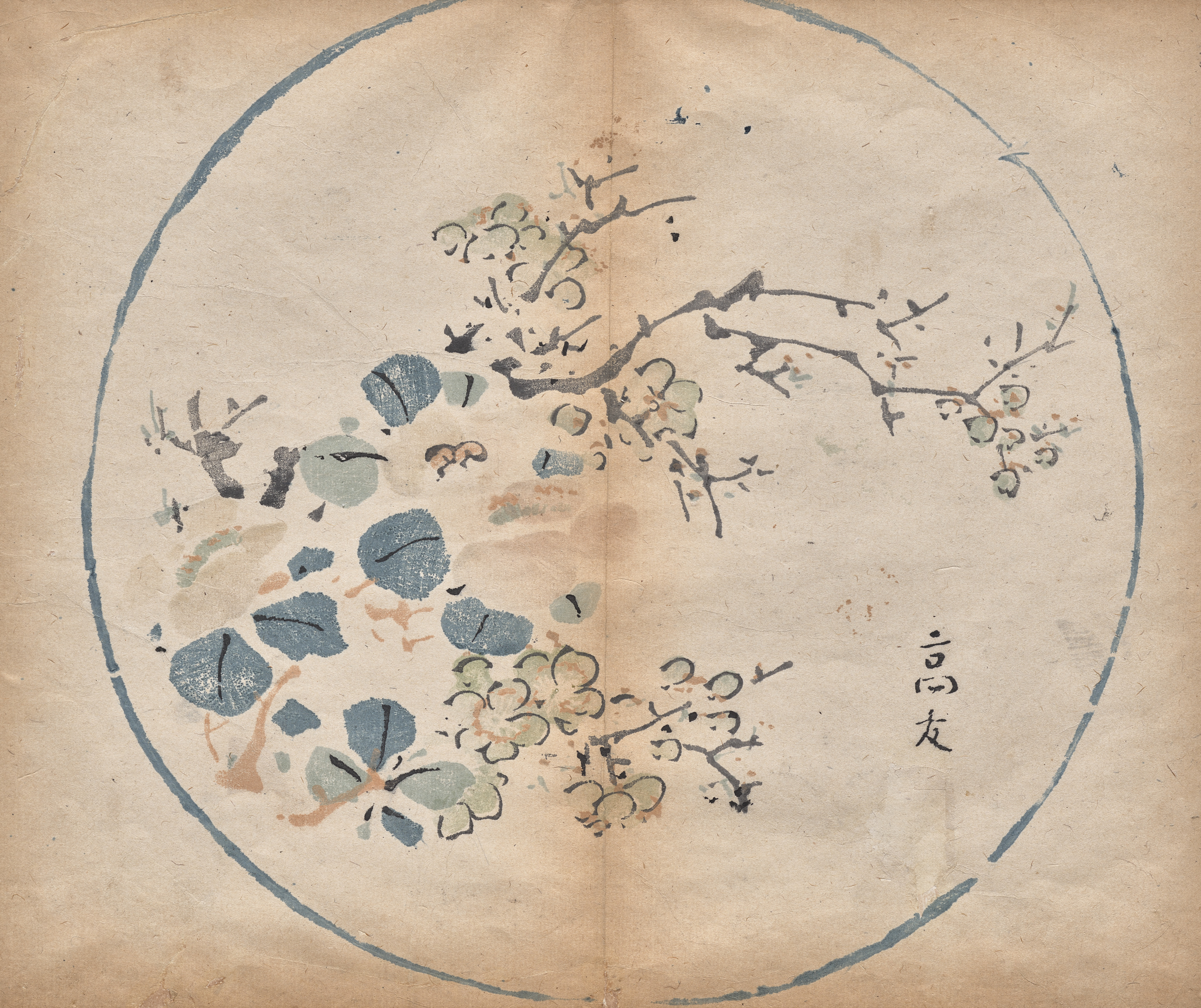 Bright floral desktop wallpaper from a print: Blossoms, China, 1625 — Cleveland Museum of Art