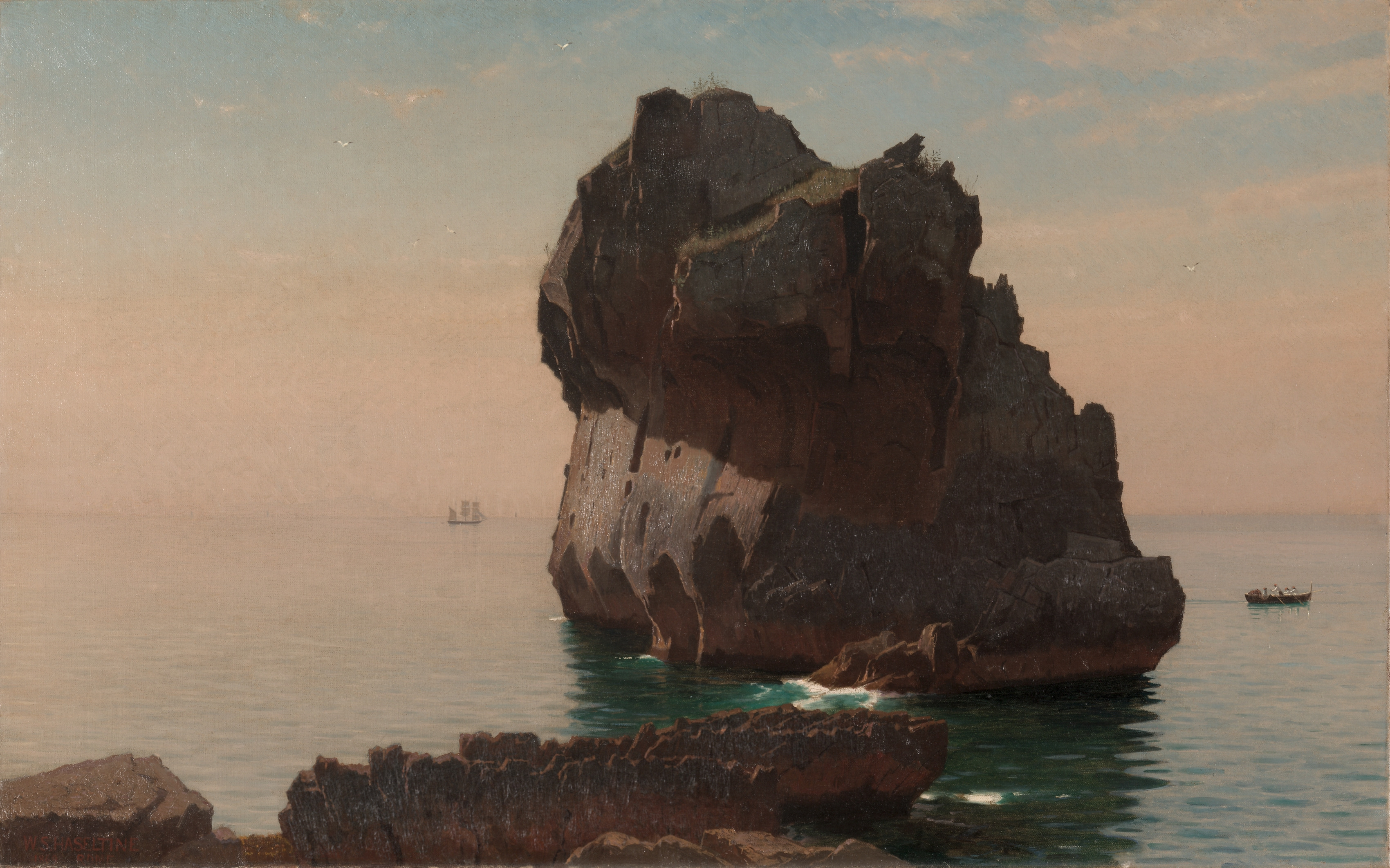 American painting desktop wallpaper from a painting: Capri, William Stanley Haseltine, 1869 — Cleveland Museum of Art