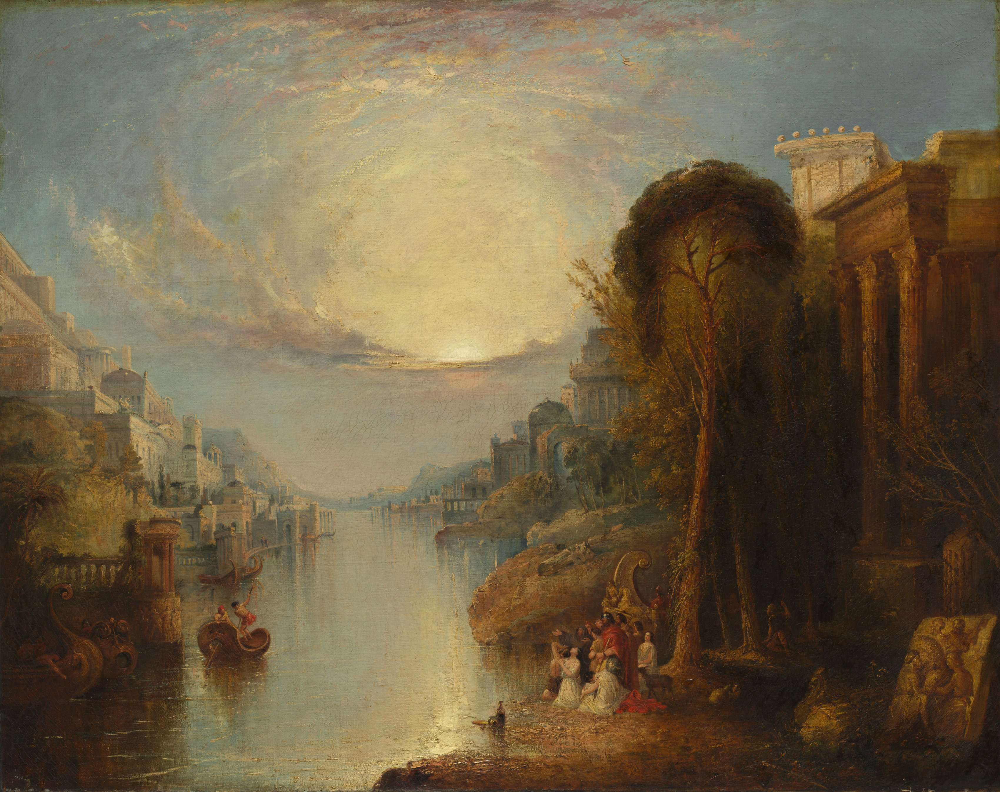 English painting desktop wallpaper from a painting: Carthage, William Linton, c. 1830 — Cleveland Museum of Art