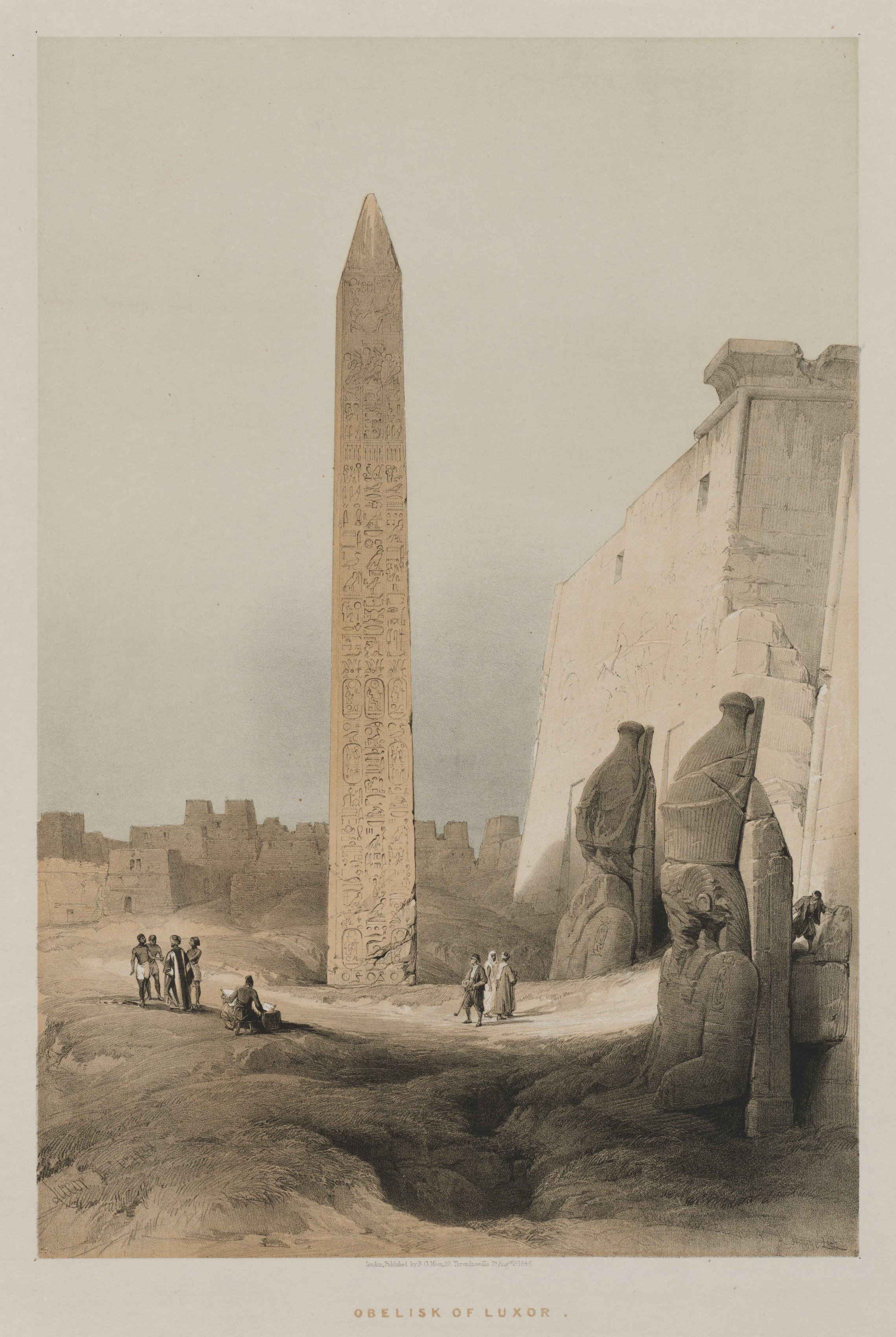 English print phone wallpaper from a print: Egypt and Nubia, Volume I, Louis Haghe, 1846 — Cleveland Museum of Art