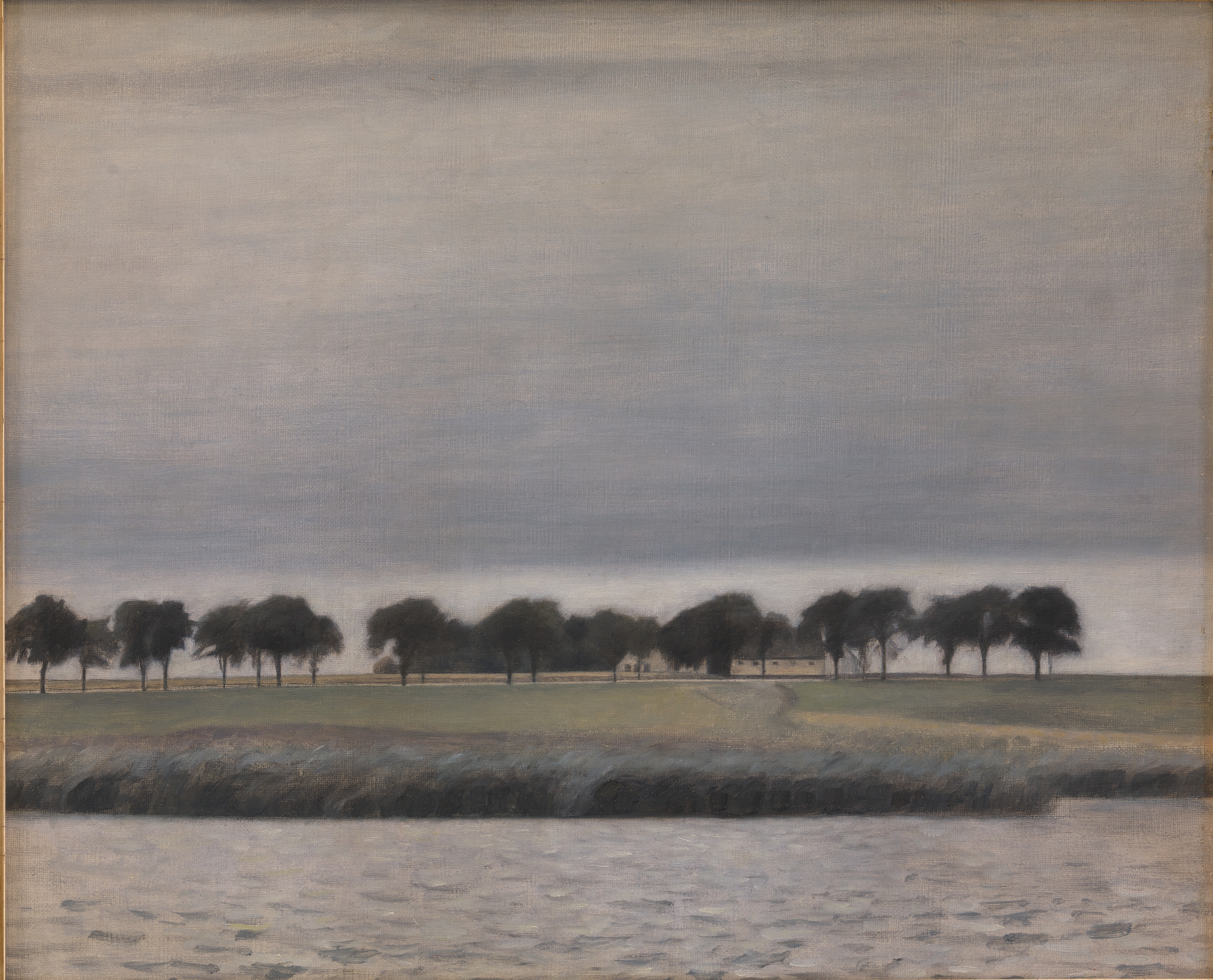 Forstudie til "Solregn. Gentofte Sø", the whole painting, desktop background