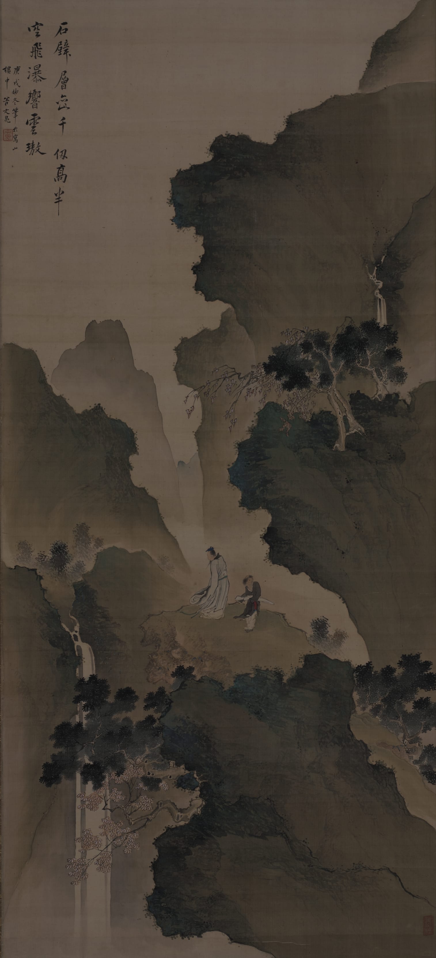 Gazing at a Waterfall, the whole painting