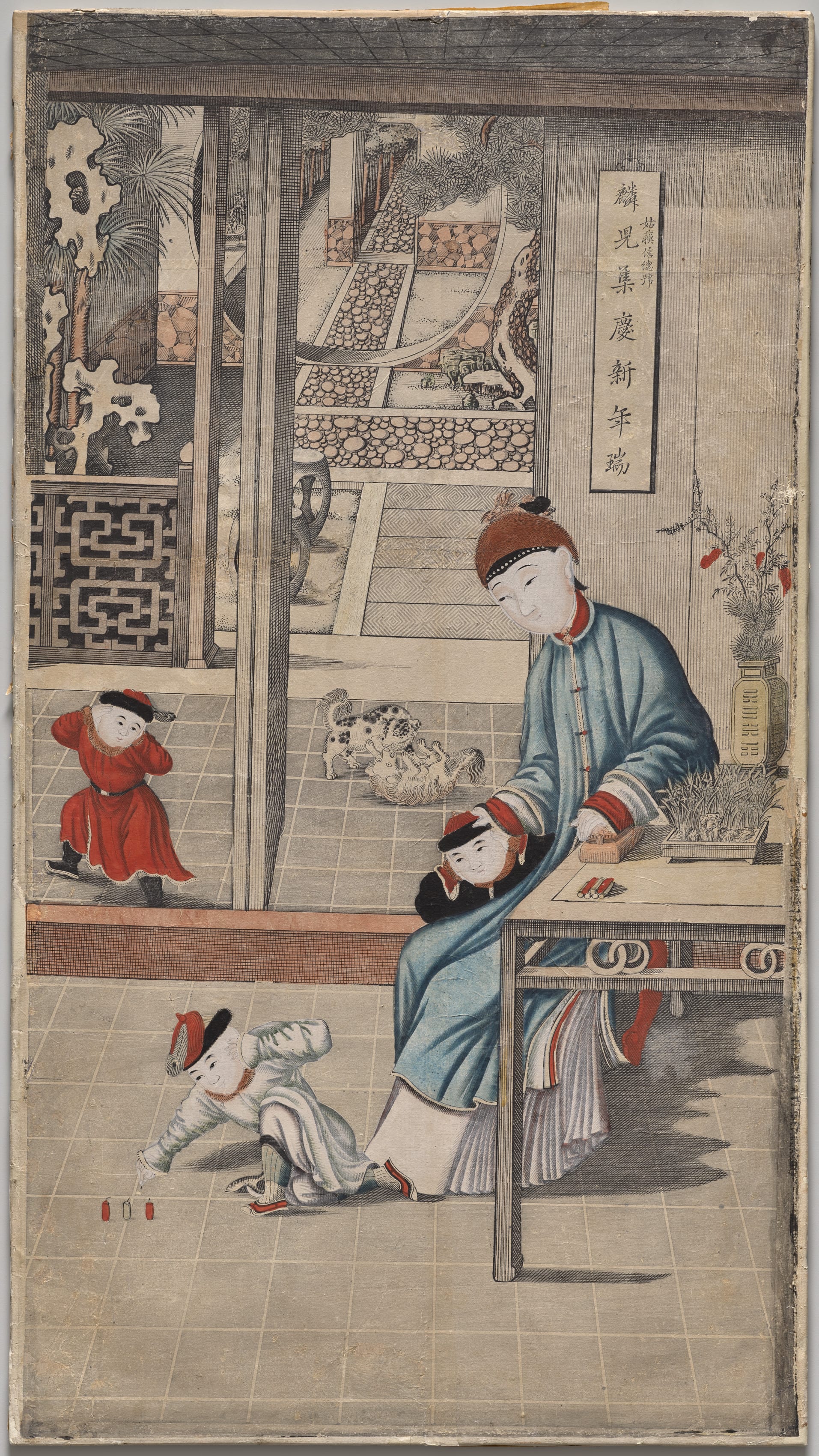Snow landscape phone wallpaper from a print: Gusu Beauty – Winter, Southeast China, 1736–95 — Cleveland Museum of Art