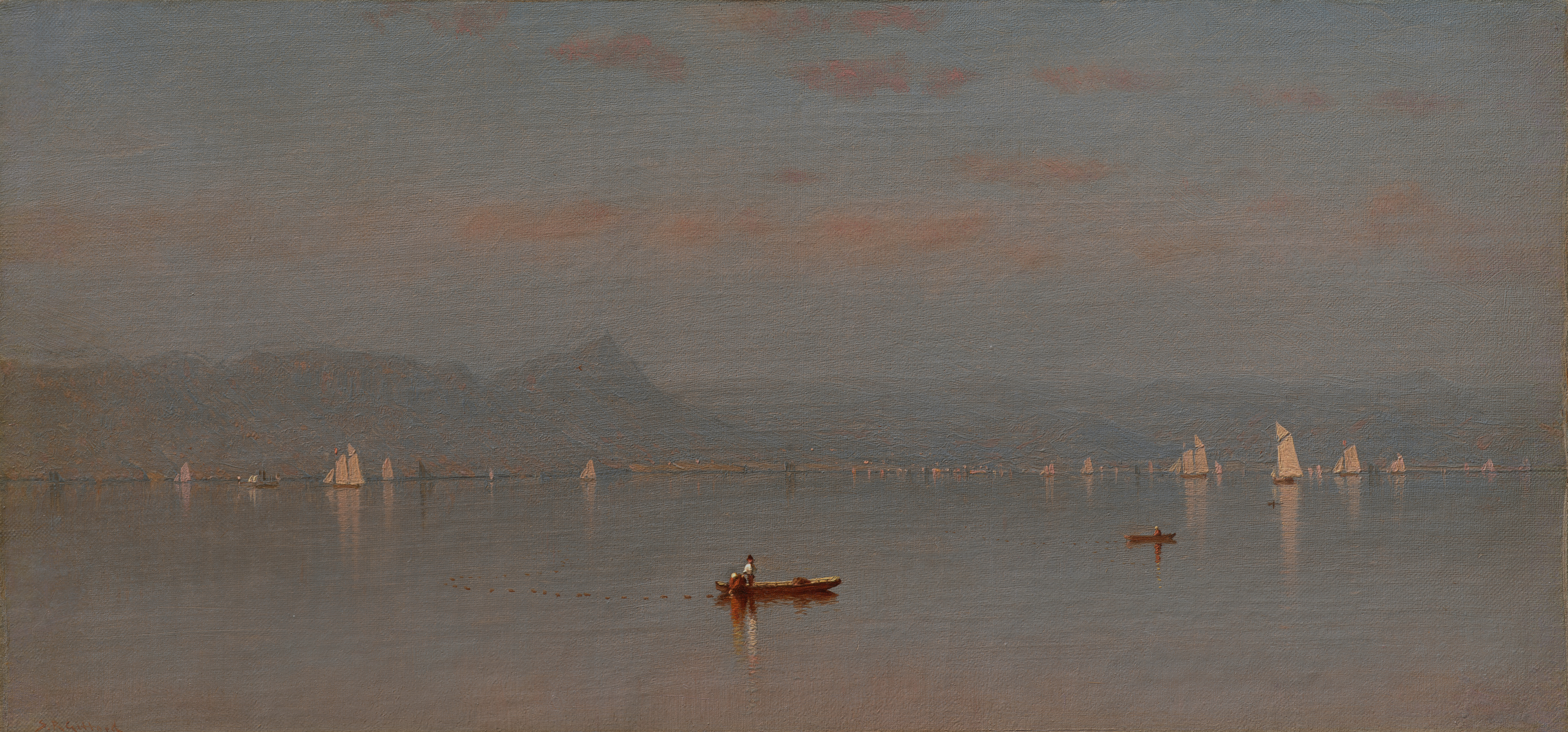 Haverstraw Bay, the whole painting, desktop background