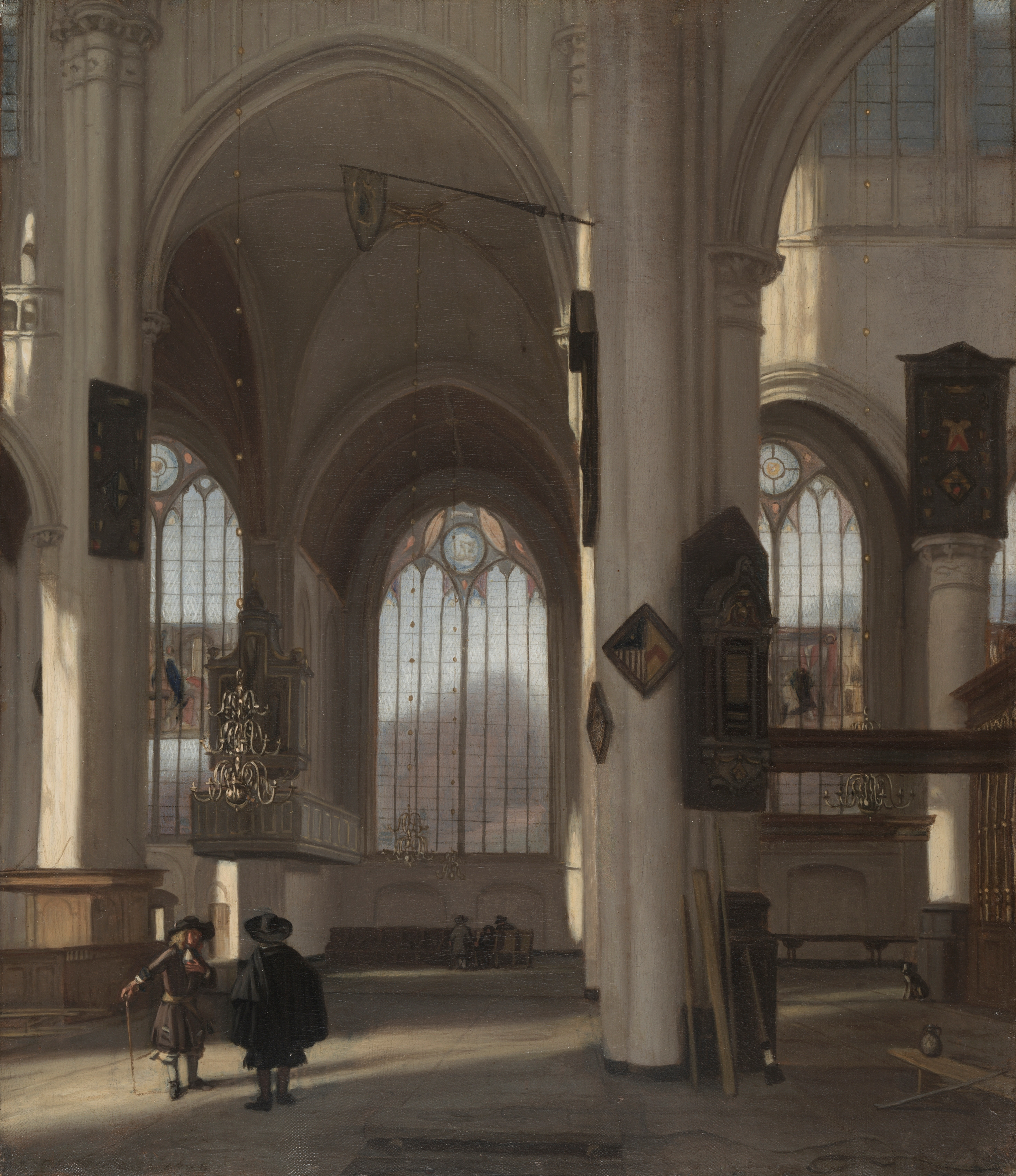 Architectural phone wallpaper from a painting: Interior of a Church, Emanuel de Witte, c. 1680 — Cleveland Museum of Art