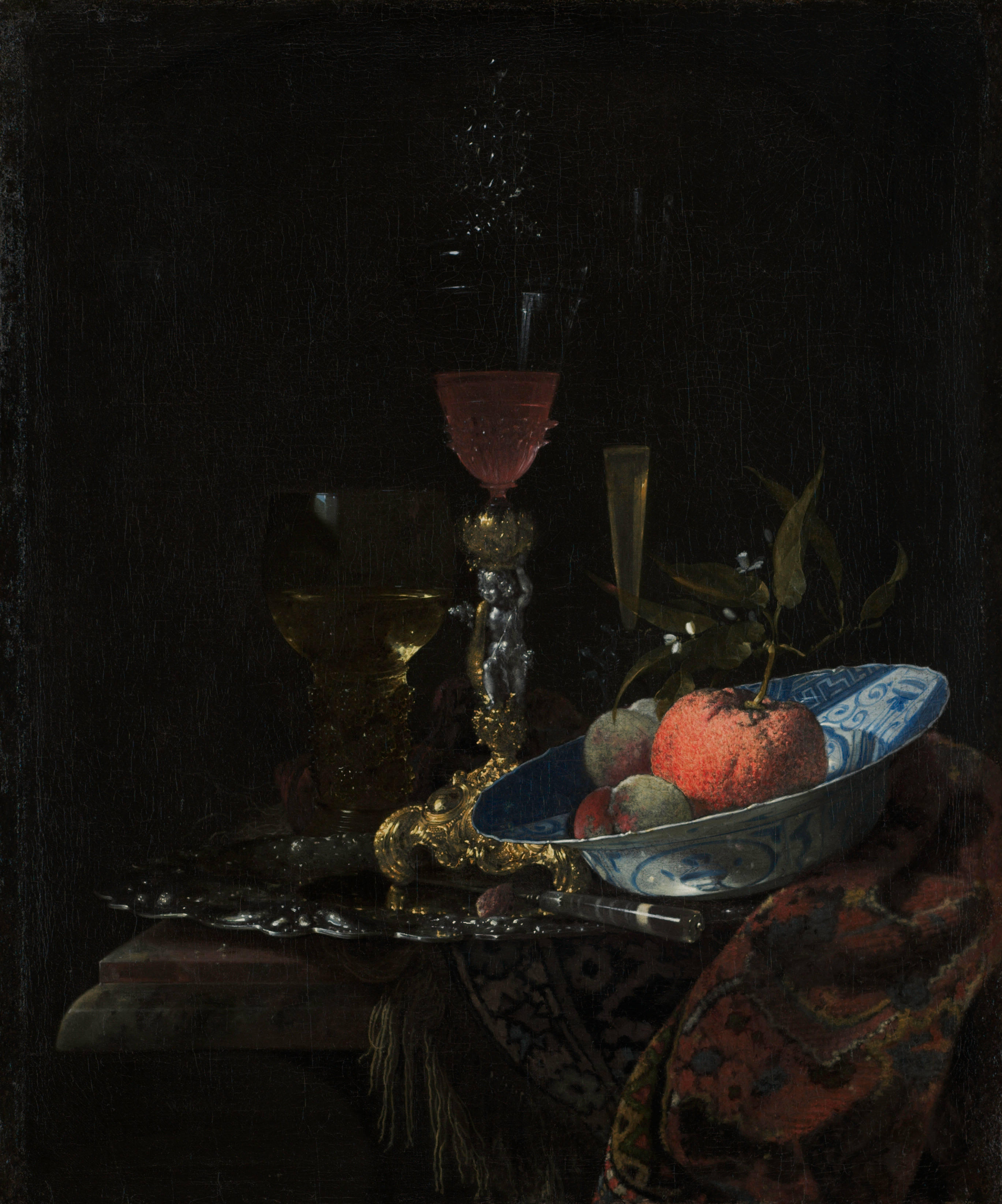 Wineglass and a Bowl of Fruit, the whole painting