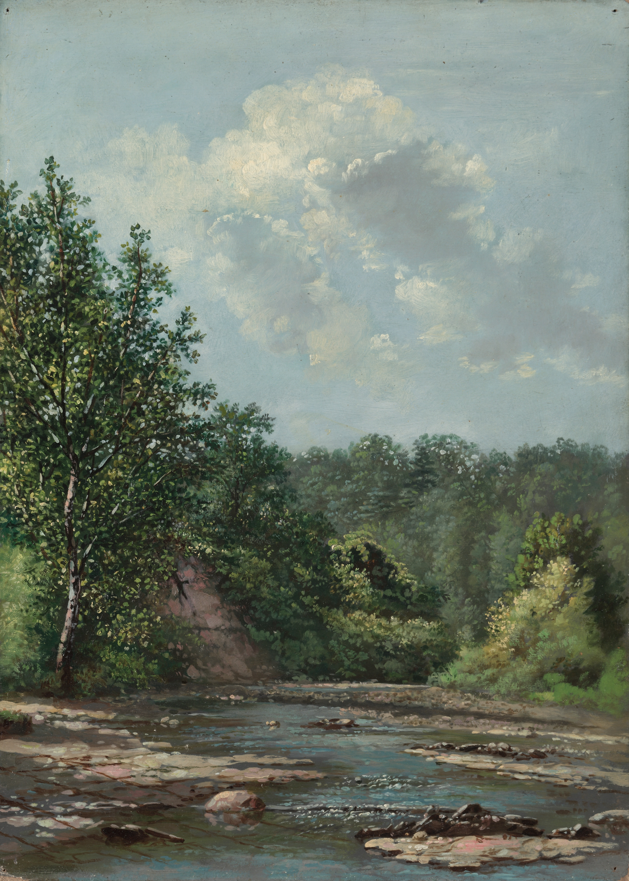 Landscape phone wallpaper from a painting: Landscape near Painesville, Allen Smith, Jr., c. 1880s — Cleveland Museum of Art