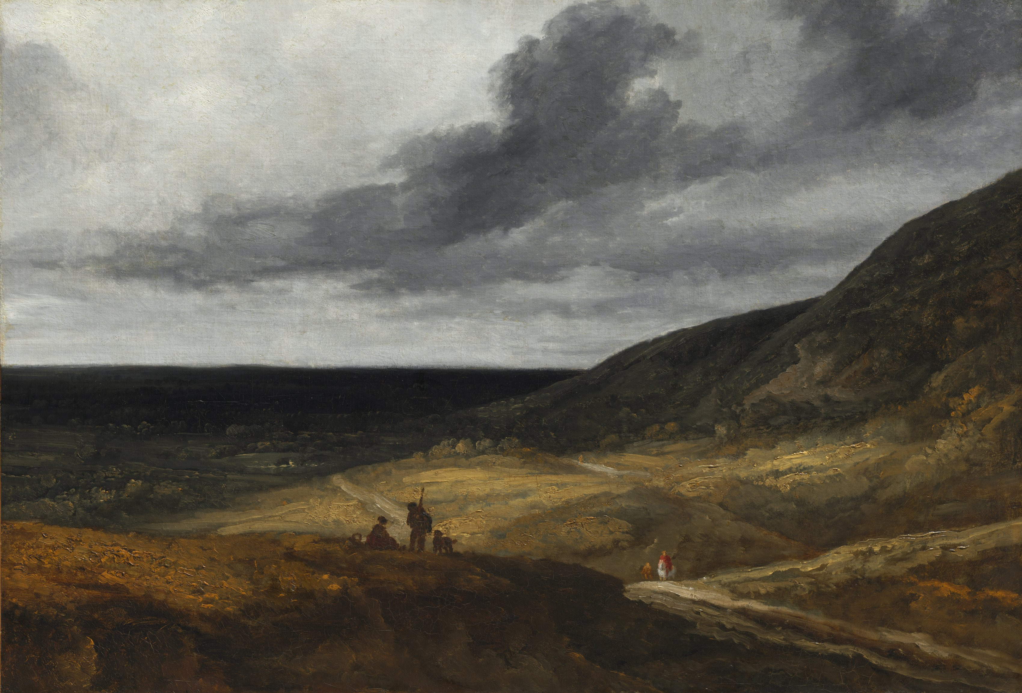 Landscape desktop wallpaper from a painting: Landscape Near Paris, Georges Michel, c. 1840 — Cleveland Museum of Art