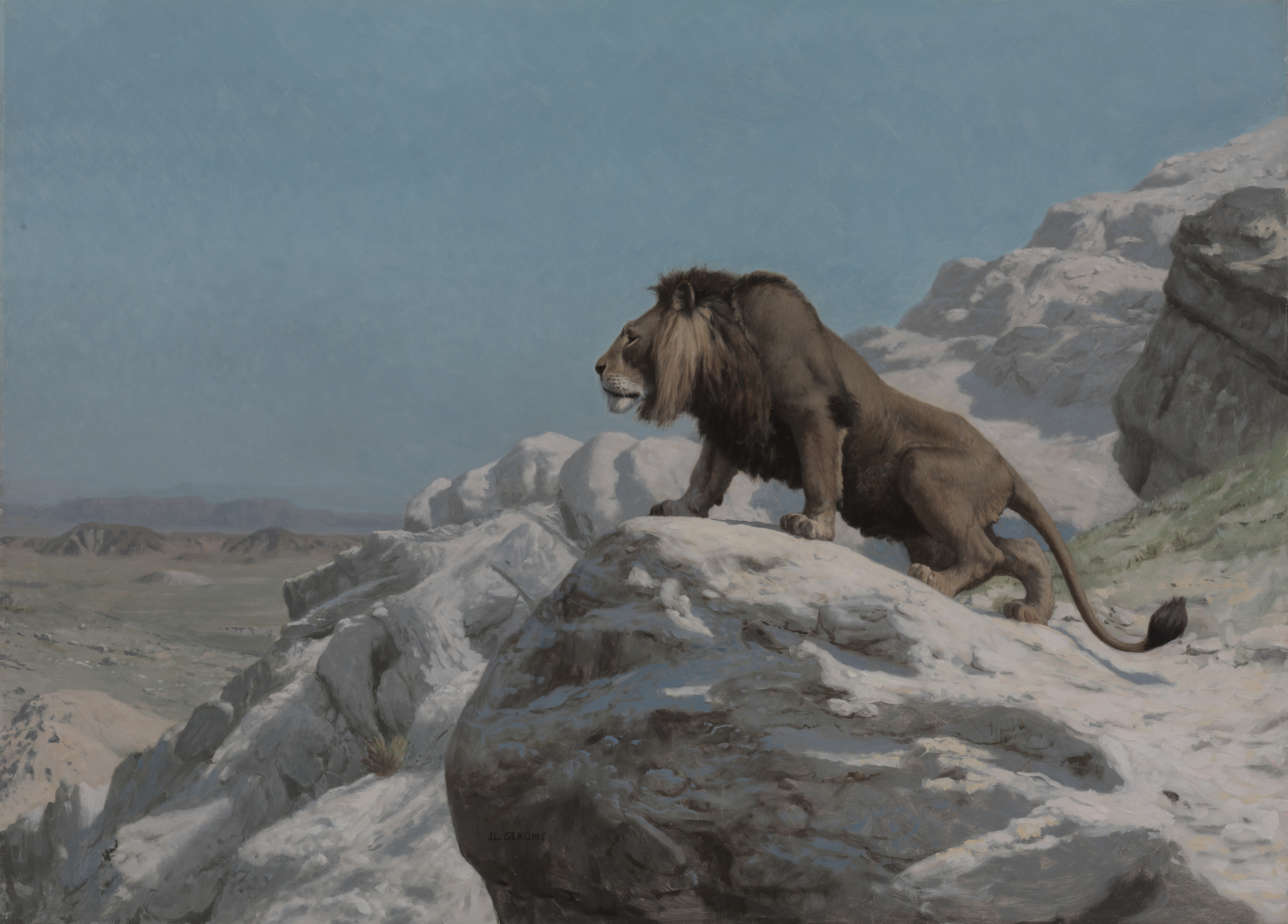 Lion on the Watch, the whole painting, desktop background