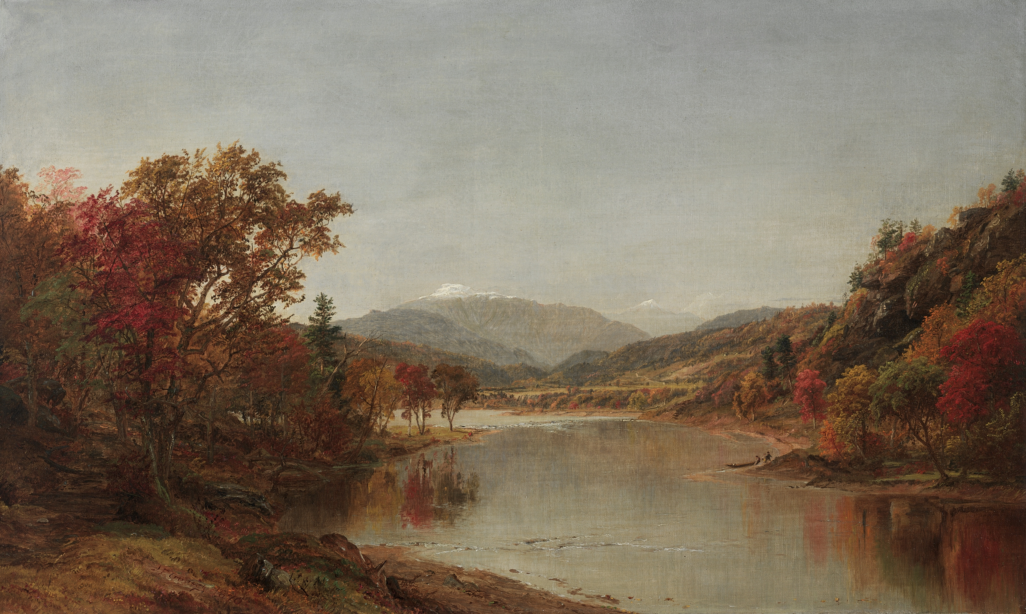 Mountain landscape desktop wallpaper from a painting: Mount Washington, New Hampshire, Jasper F. Cropsey, 1870 — Cleveland Museum of Art