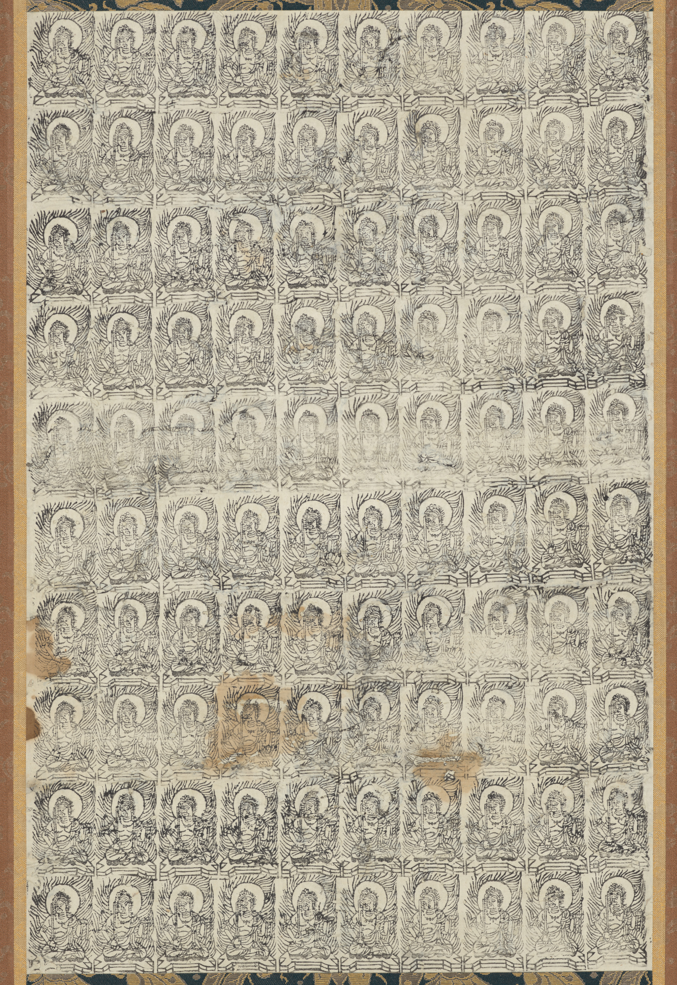 Japanese print phone wallpaper from a print: One Hundred Images of Fudo, Japan, 1200s — Cleveland Museum of Art