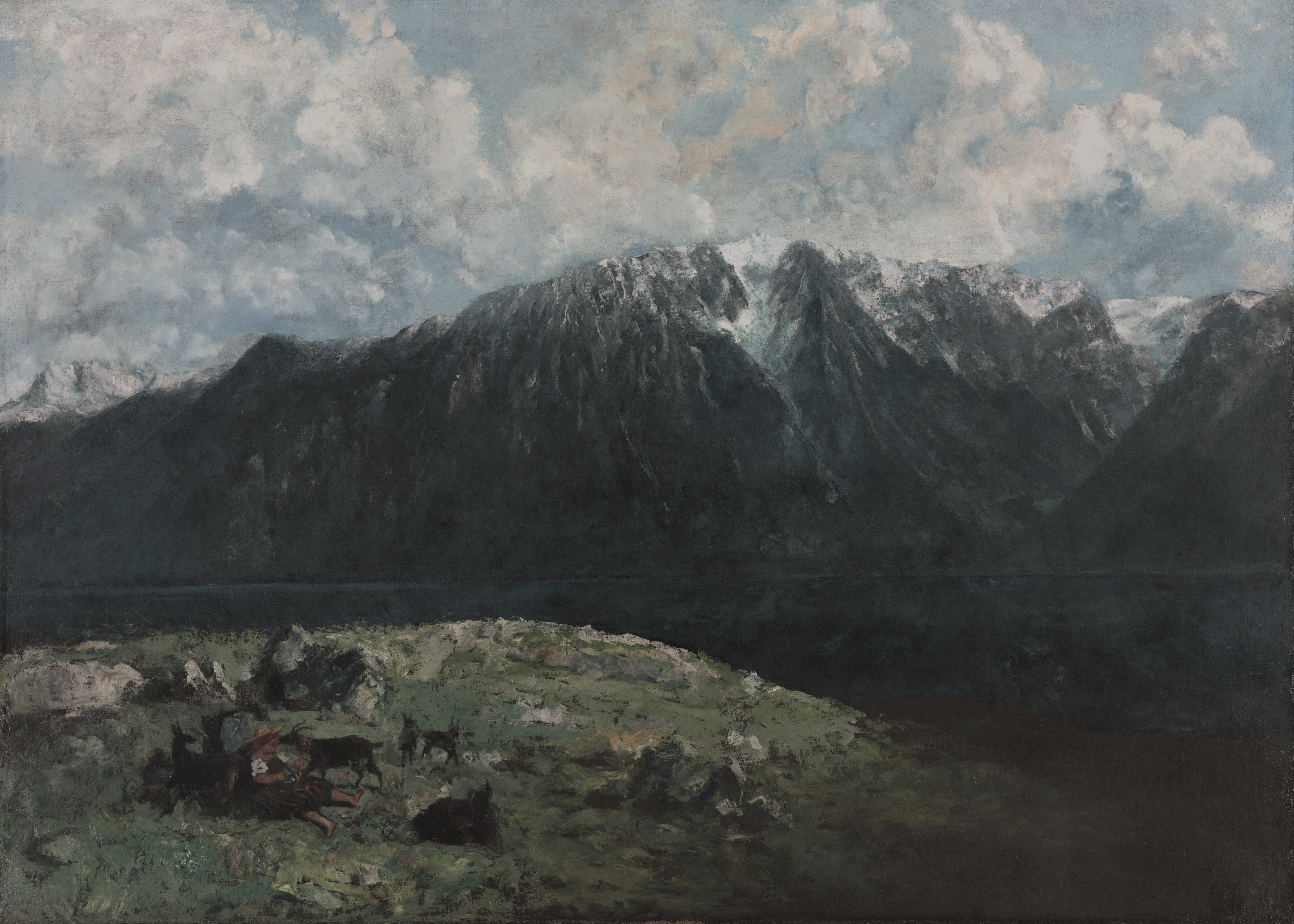 Panoramic View of the Alps, Les Dents du Midi, the whole painting, desktop background