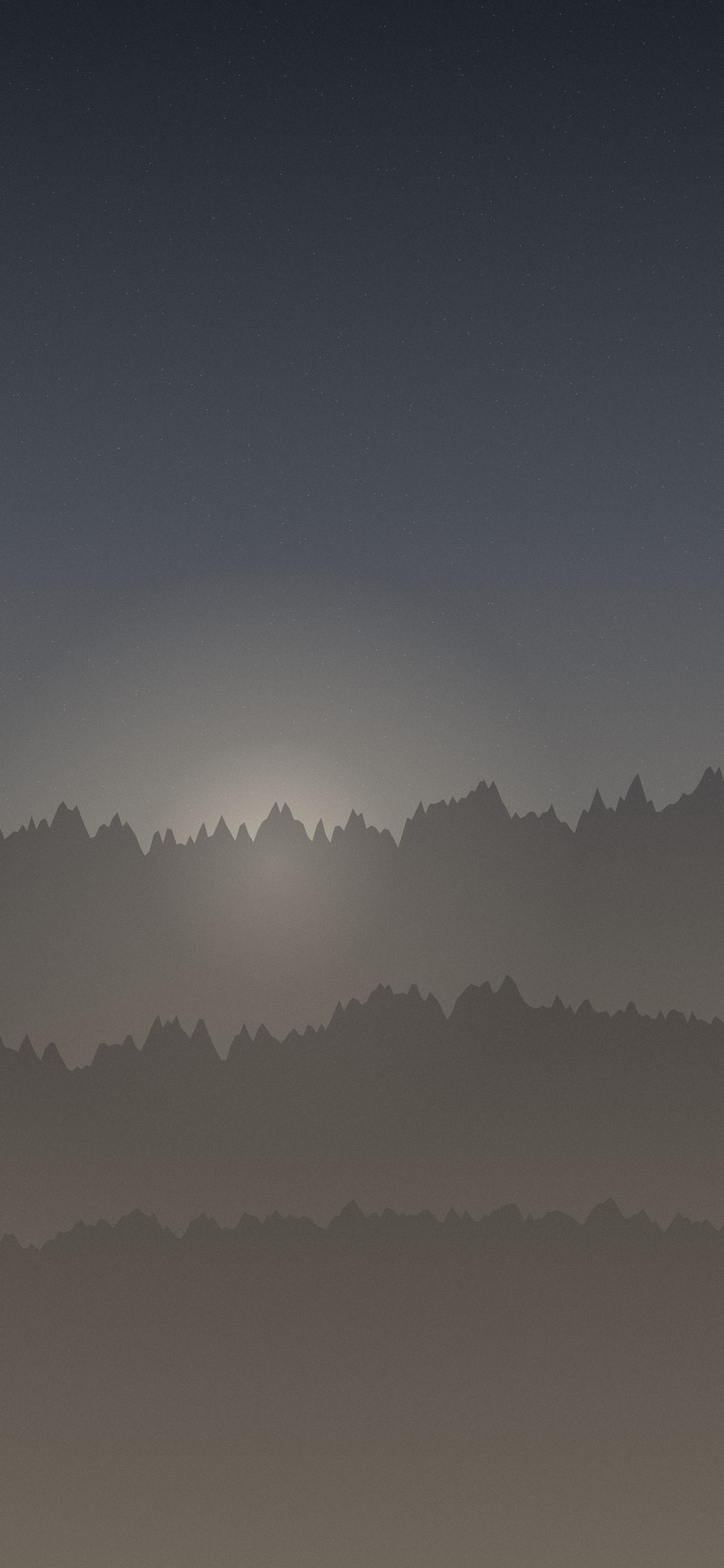 Grey and wheat gradient phone wallpaper: cool slate ridgelines warming to pale wheat at the base