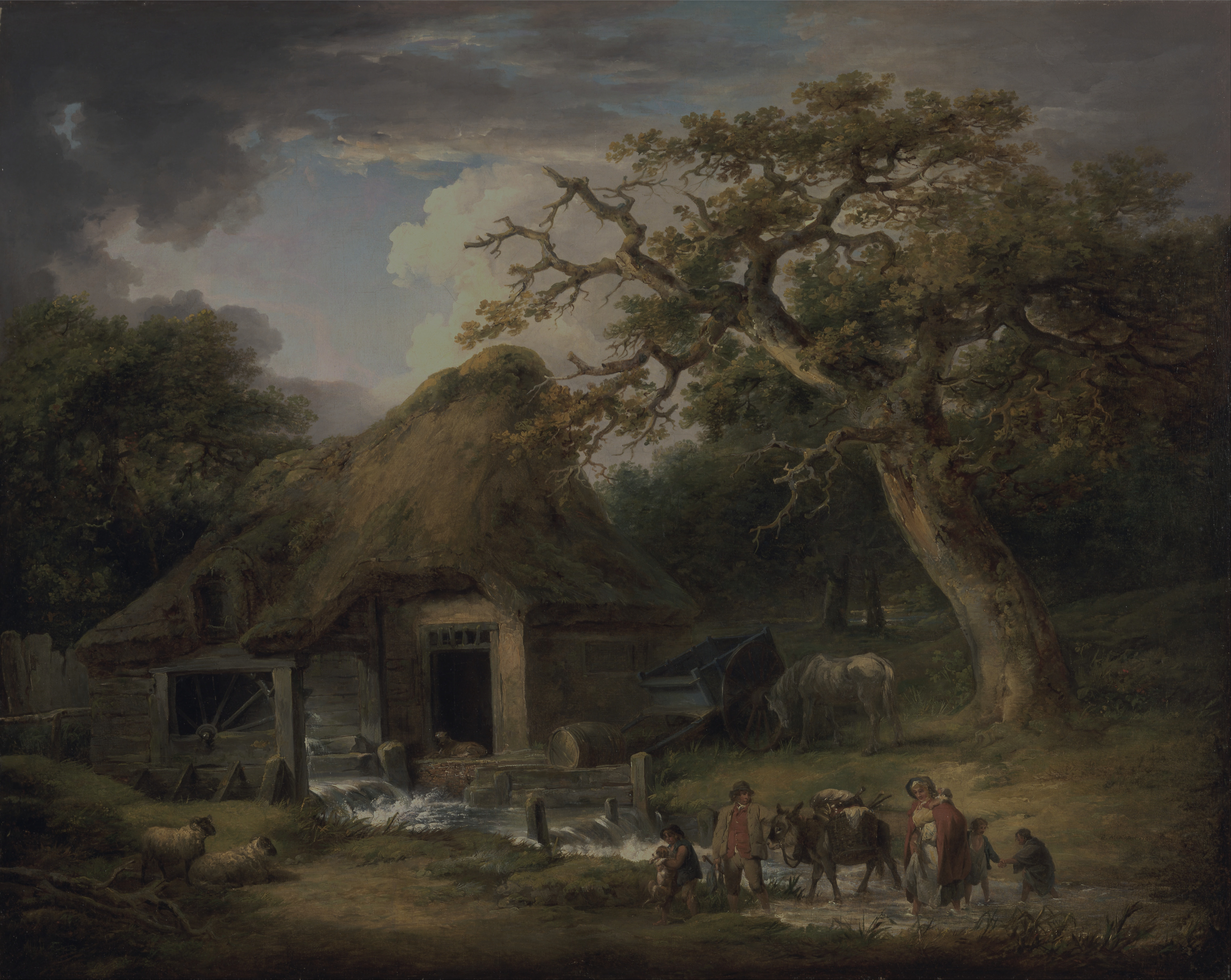 The Old Water Mill, the whole painting, desktop background