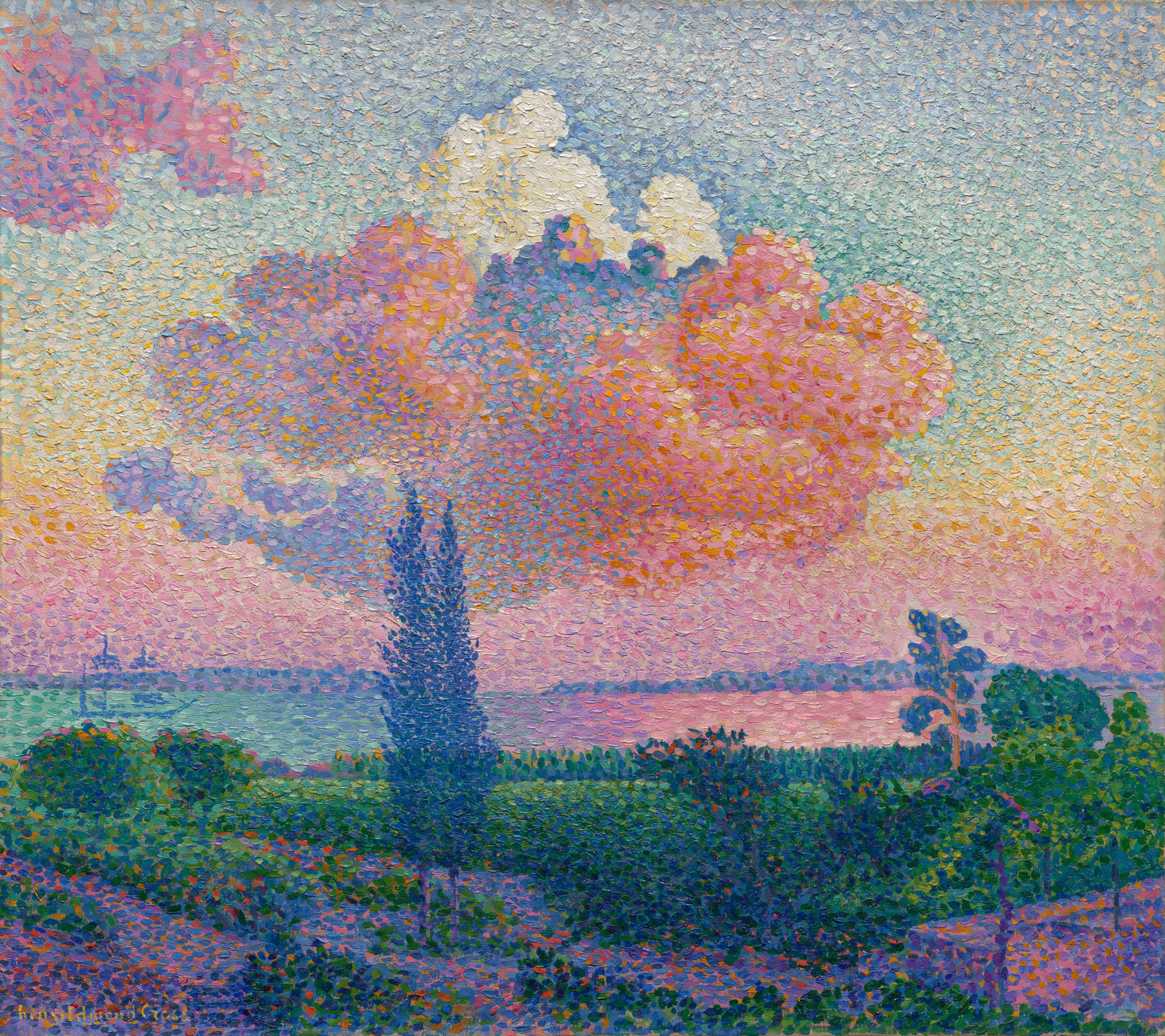 Sky desktop wallpaper from a painting: The Pink Cloud, Henri-Edmond Cross, c. 1896 — Cleveland Museum of Art