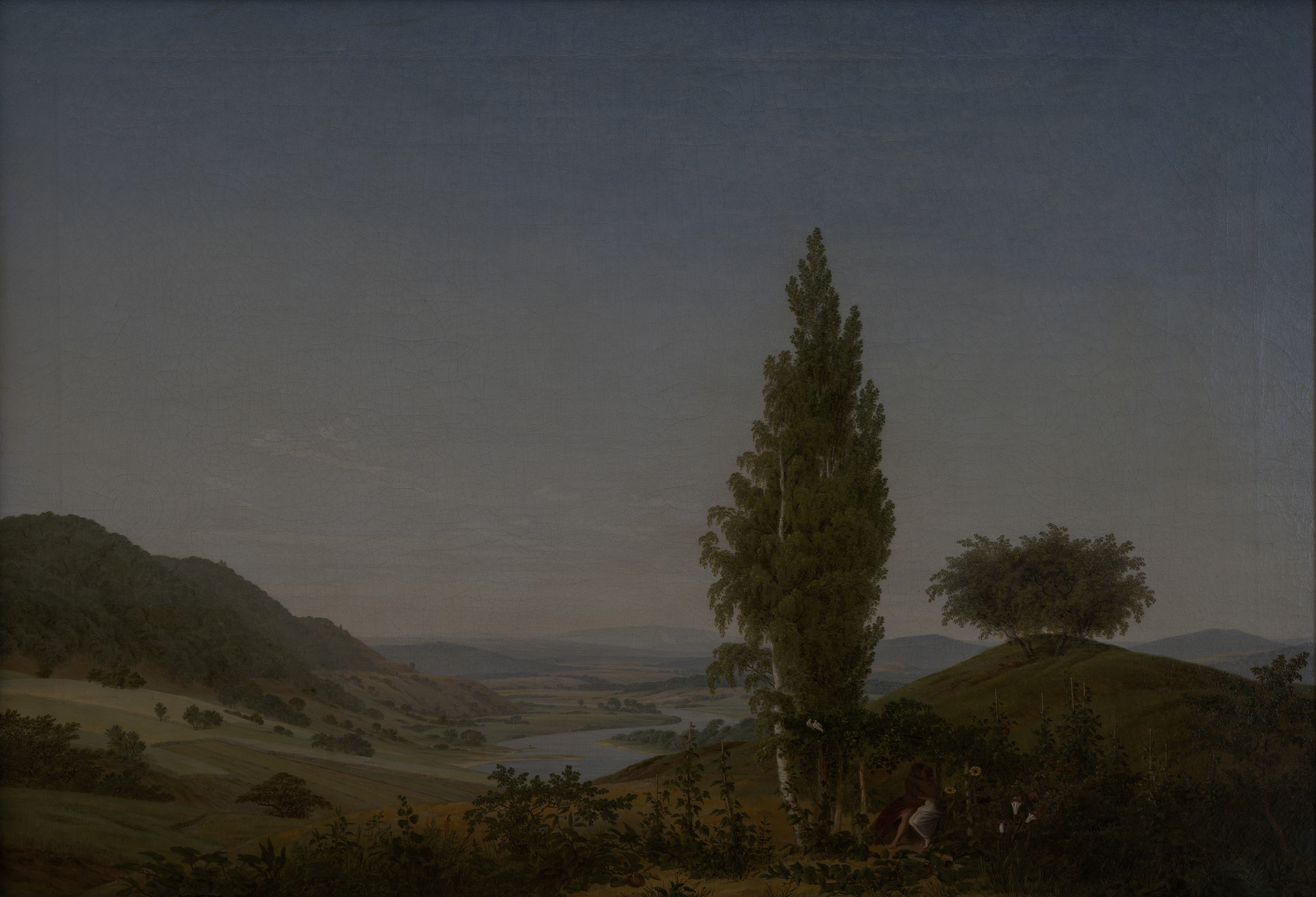 The Summer (Landscape with couple), the whole painting, desktop background