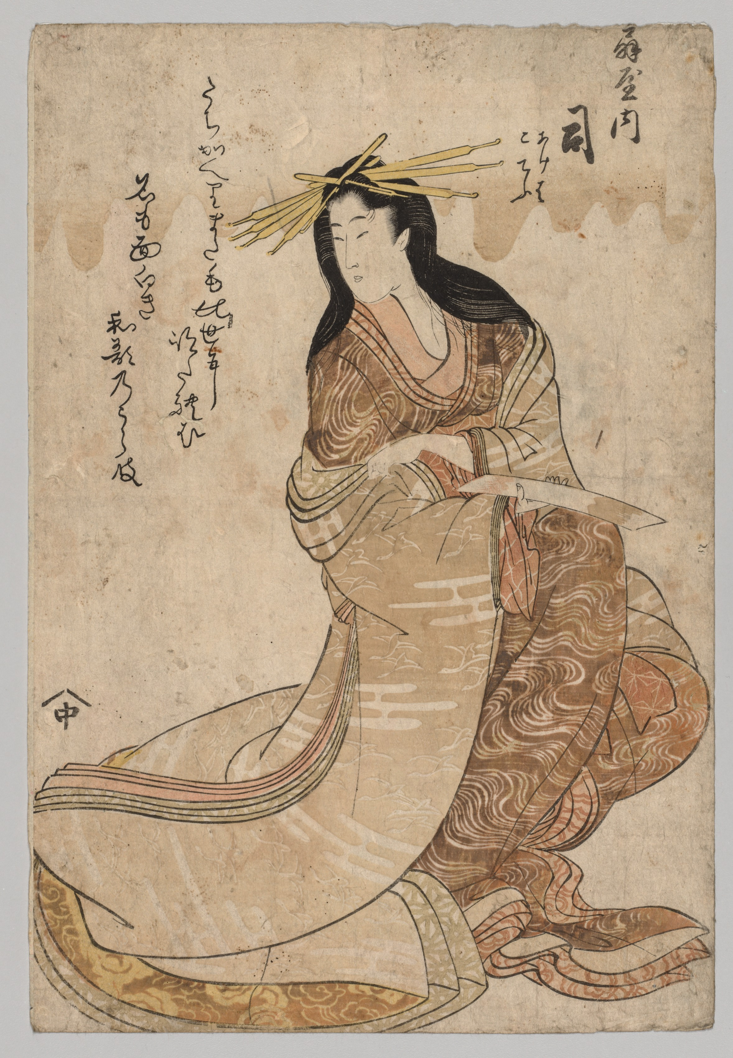 Japanese print phone wallpaper from a print: Tsubasa of Ōgiya, Japan — Cleveland Museum of Art