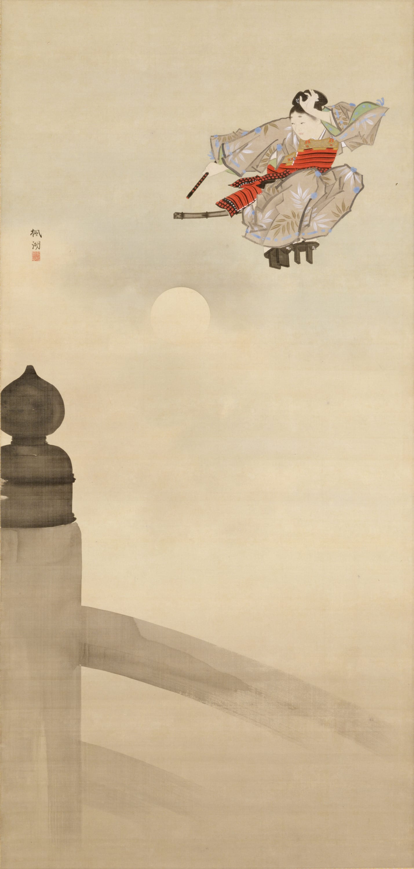 Ushiwaka, the whole painting