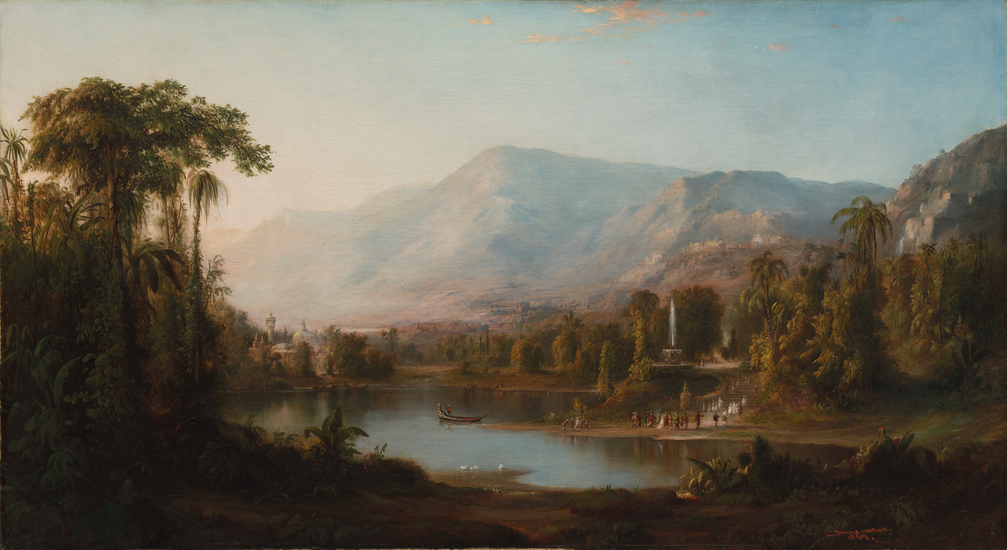 Landscape desktop wallpaper from a painting: Vale of Kashmir, Robert S. Duncanson, 1867 — Cleveland Museum of Art