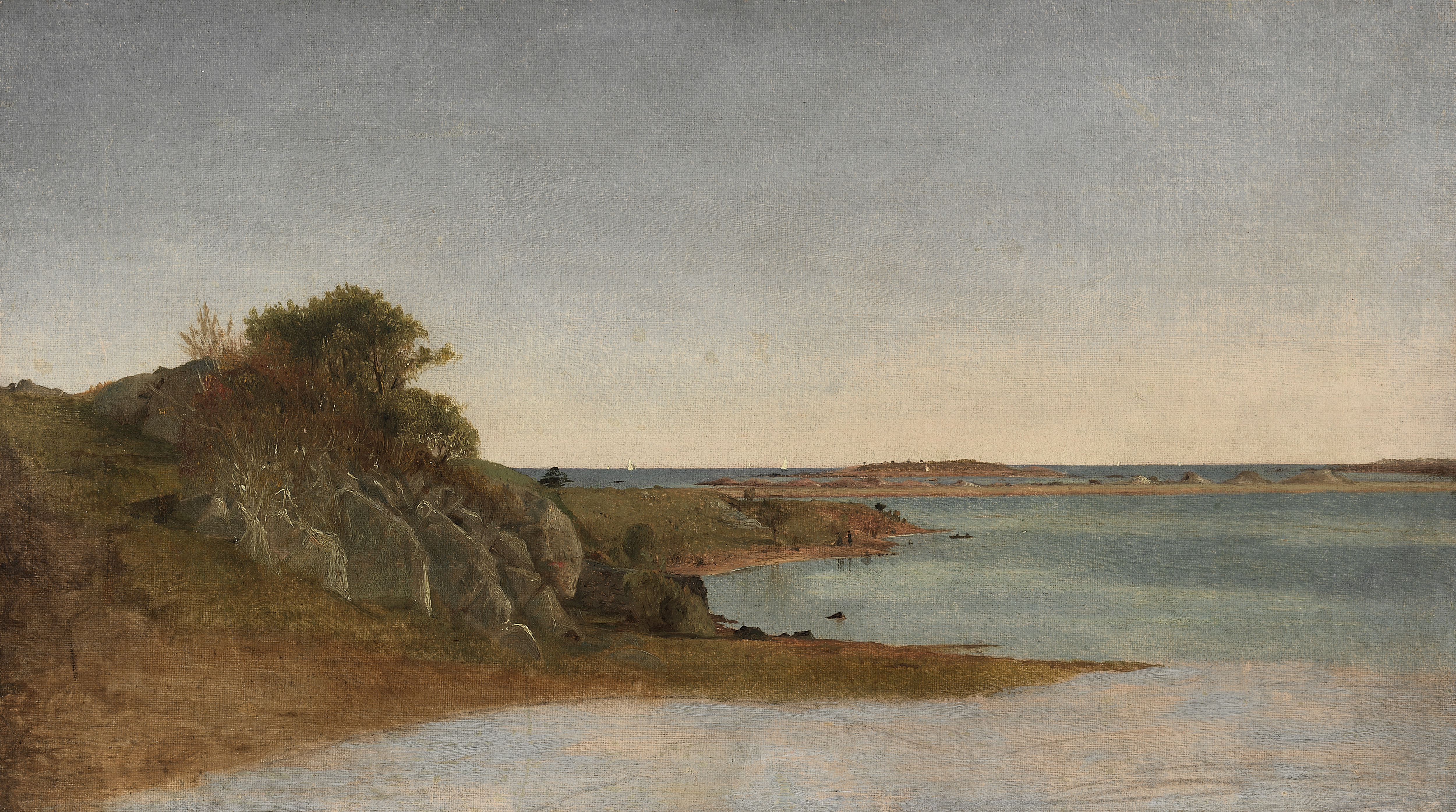 View near Newport, the whole painting, desktop background