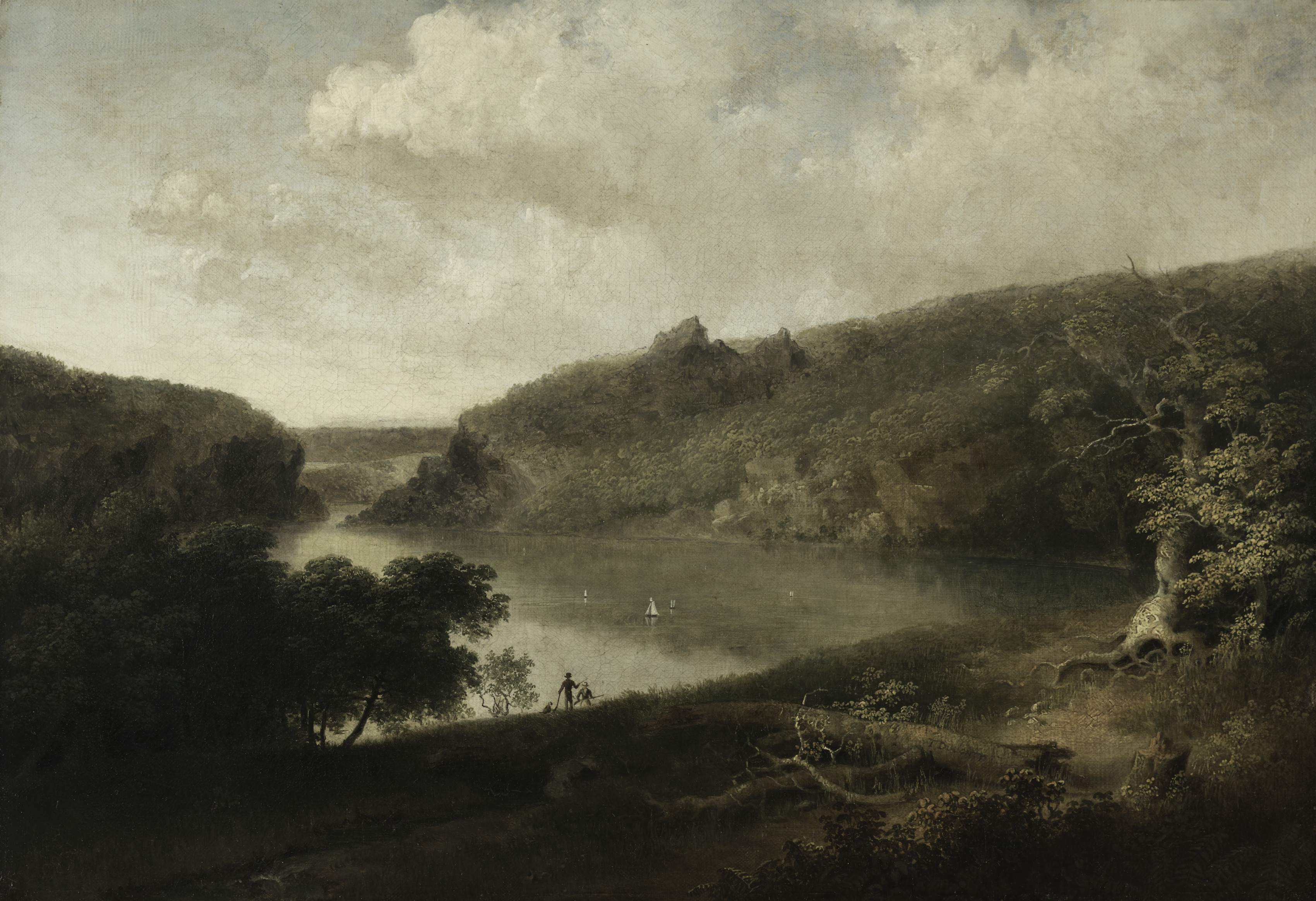 River landscape desktop wallpaper from a painting: View of a Lake, Thomas Doughty, c. 1830s — Cleveland Museum of Art