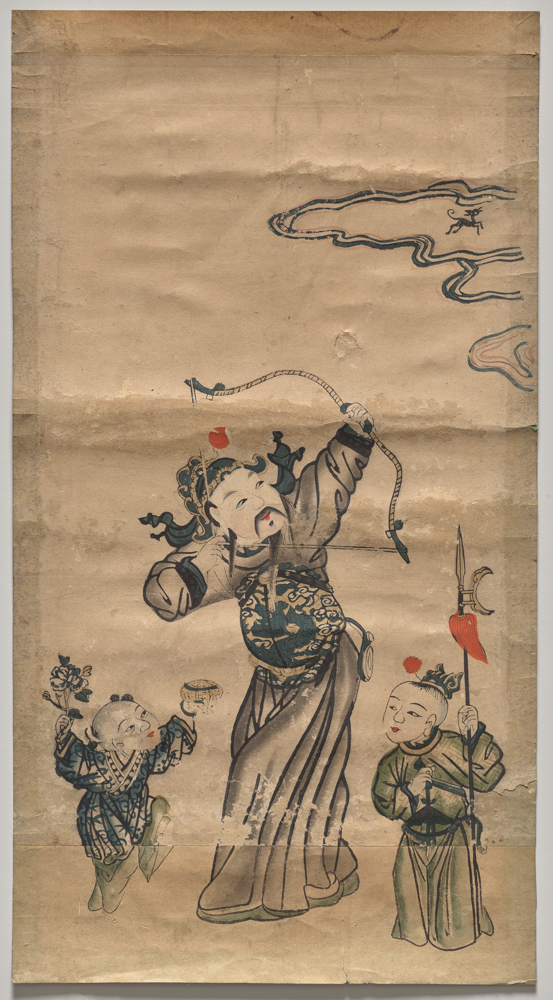 Chinese print phone wallpaper from a print: Zhang Xian Shoots the Heavenly Dog, China, 1821–50 — Cleveland Museum of Art